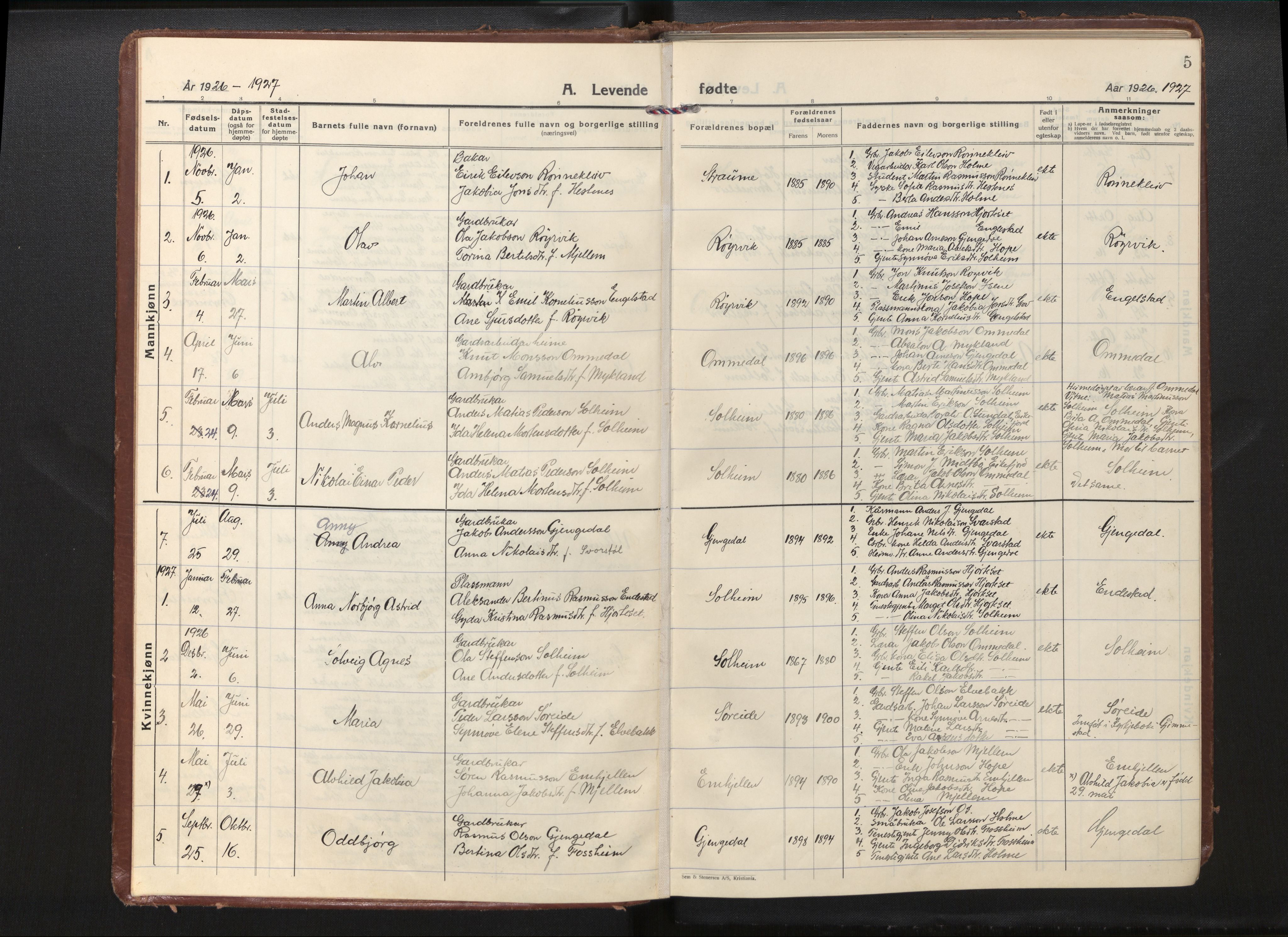 Gloppen sokneprestembete, AV/SAB-A-80101/H/Haa/Haae/L0003: Parish register (official) no. E 3, 1925-1951, p. 4b-5a