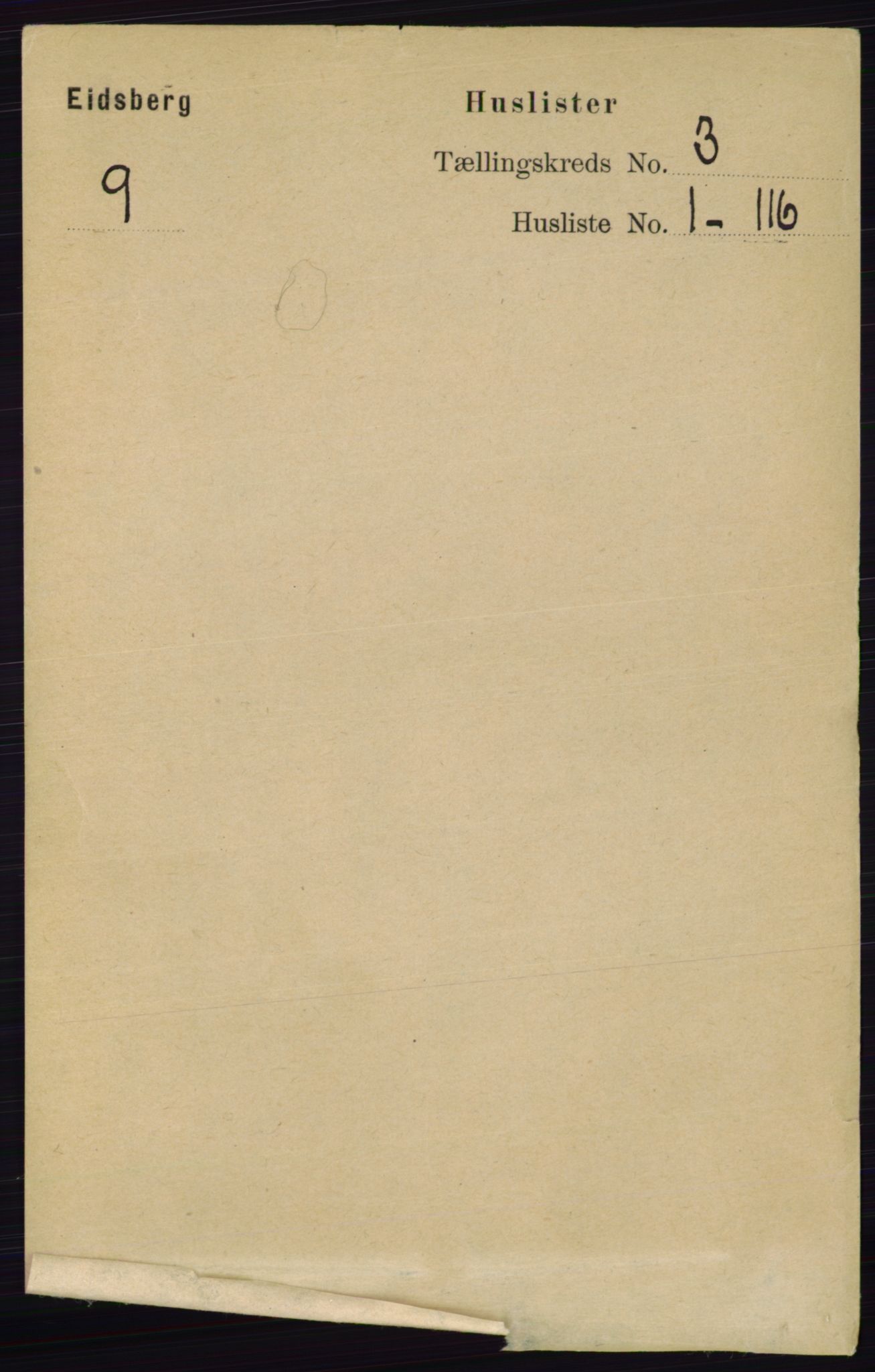 RA, 1891 census for 0125 Eidsberg, 1891, p. 1318