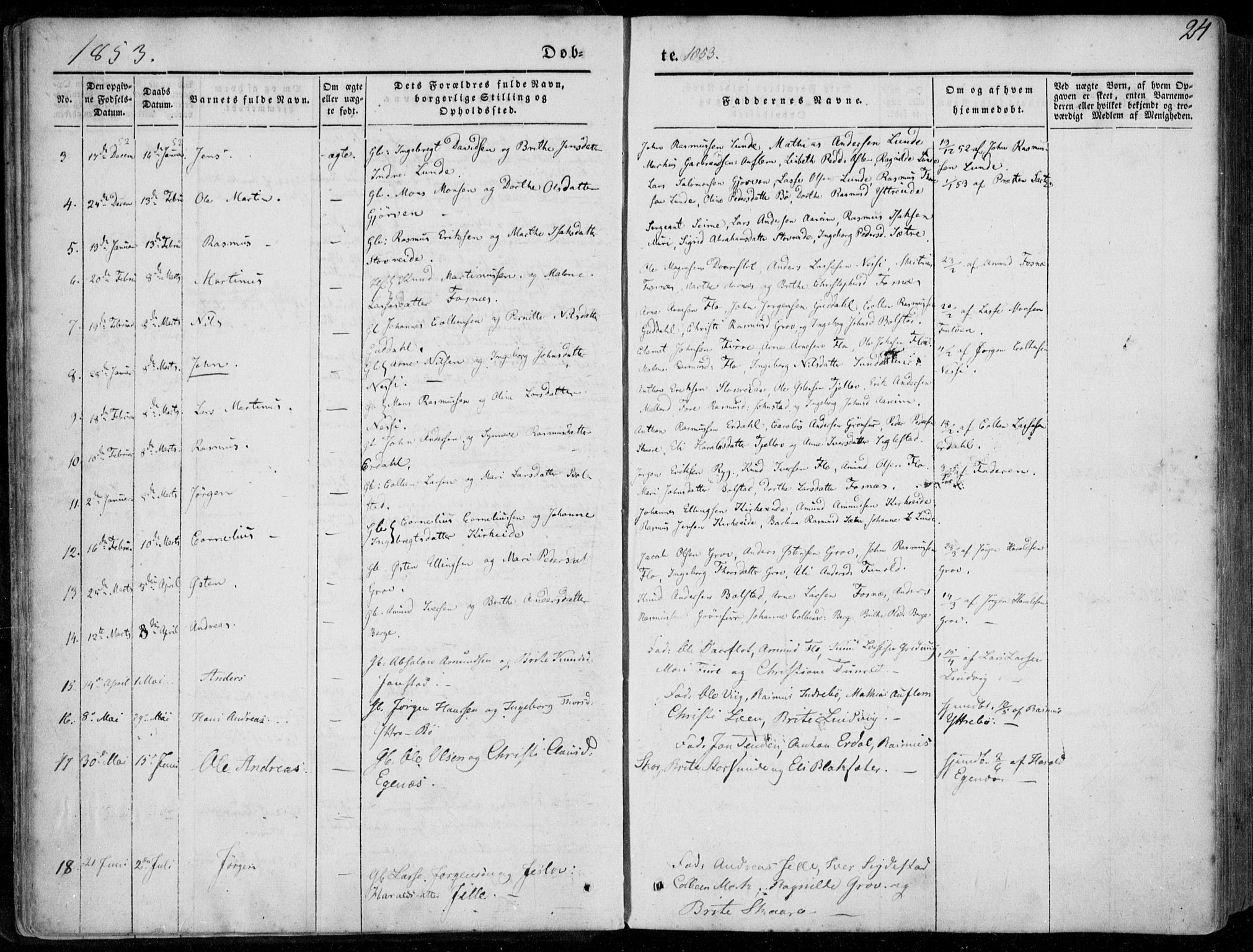 Stryn Sokneprestembete, AV/SAB-A-82501: Parish register (official) no. A 2, 1844-1861, p. 24