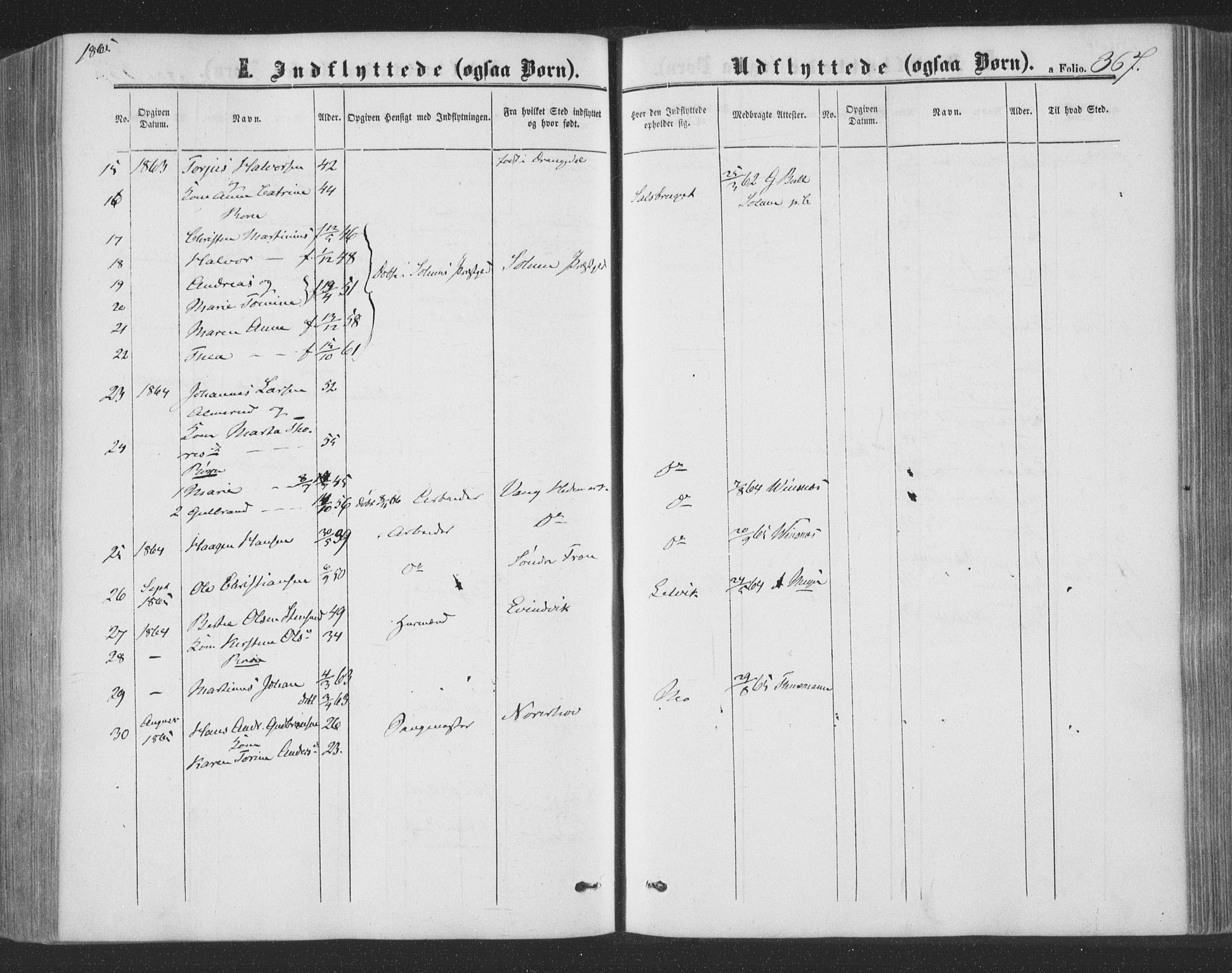 Ministerialprotokoller, klokkerbøker og fødselsregistre - Nord-Trøndelag, SAT/A-1458/773/L0615: Parish register (official) no. 773A06, 1857-1870, p. 367