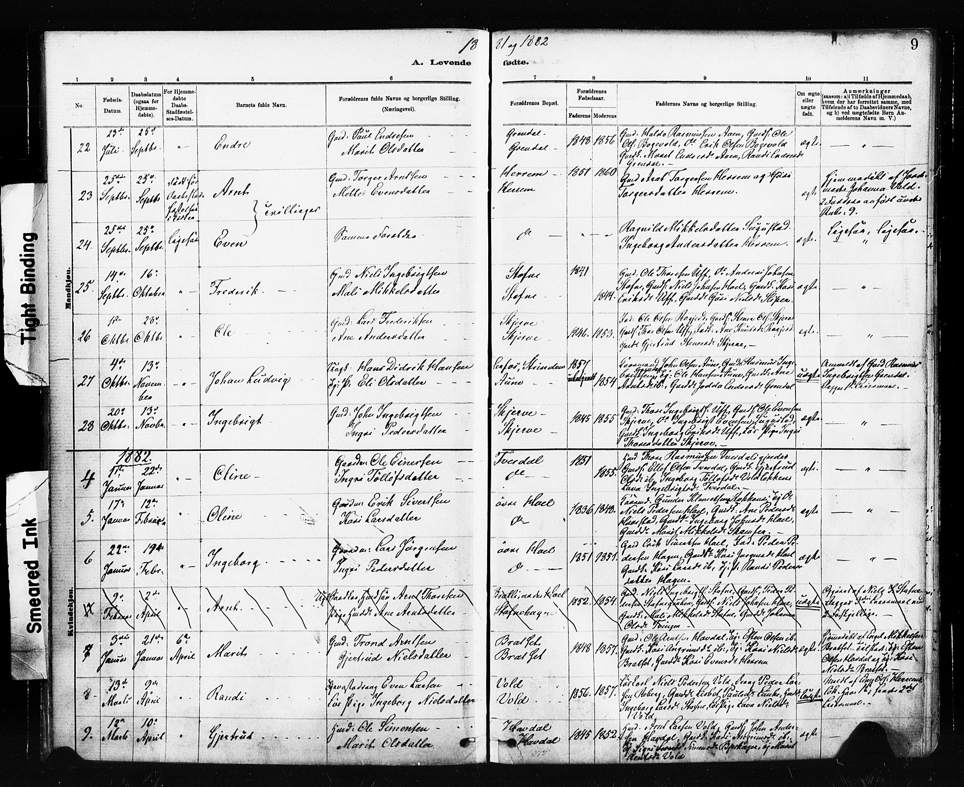 Ministerialprotokoller, klokkerbøker og fødselsregistre - Sør-Trøndelag, SAT/A-1456/674/L0871: Parish register (official) no. 674A03, 1880-1896, p. 9