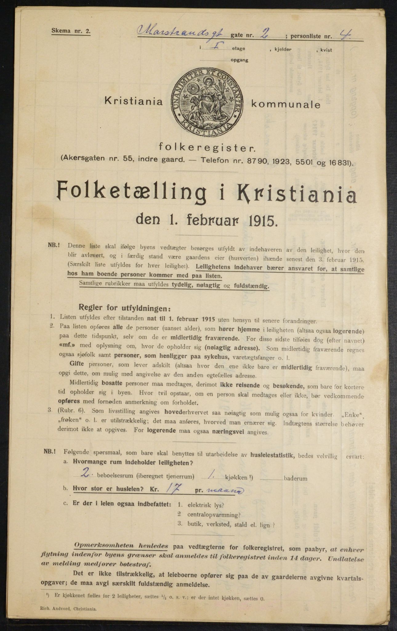 OBA, Municipal Census 1915 for Kristiania, 1915, p. 64102