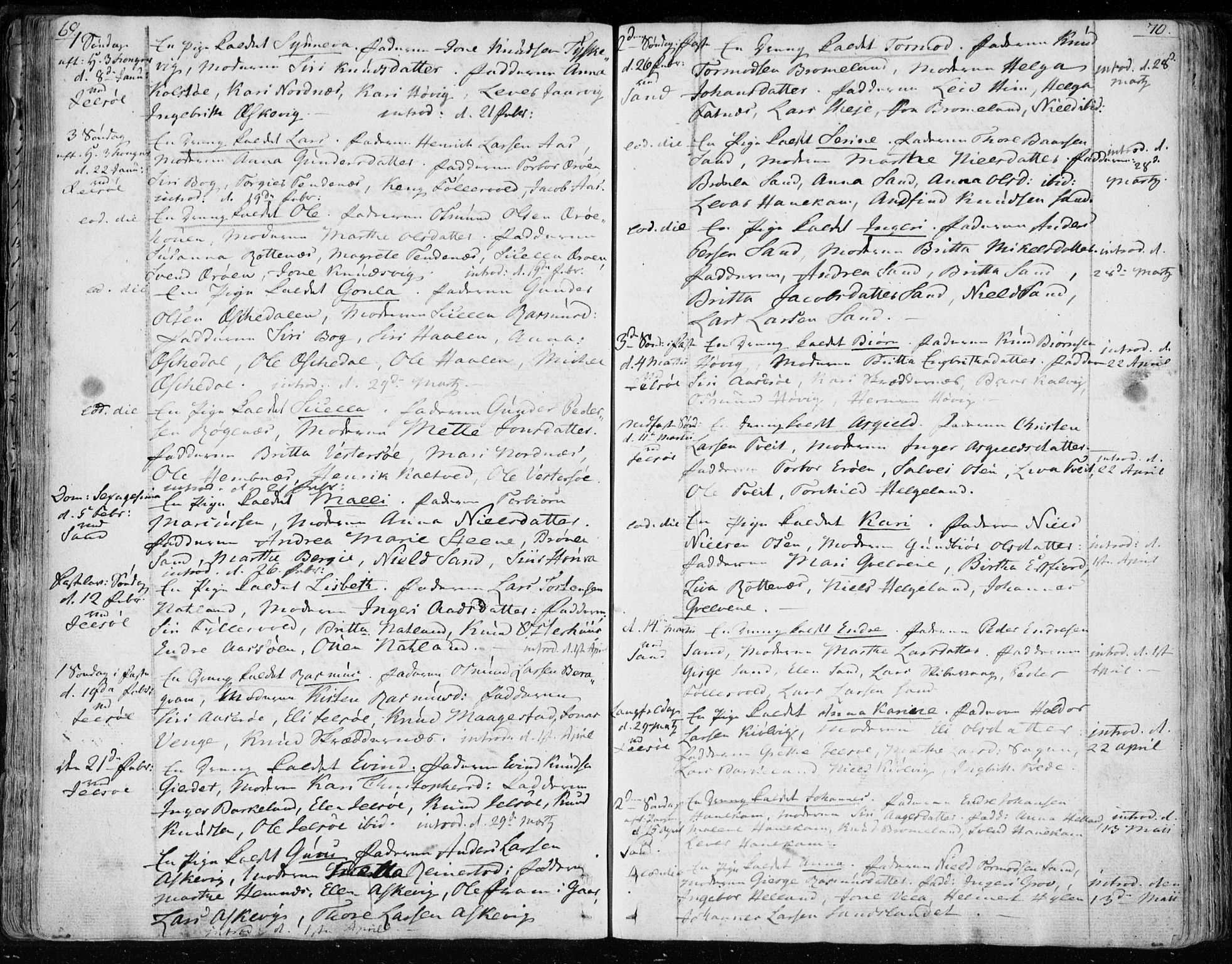 Jelsa sokneprestkontor, SAST/A-101842/01/IV: Parish register (official) no. A 4, 1796-1816, p. 69-70