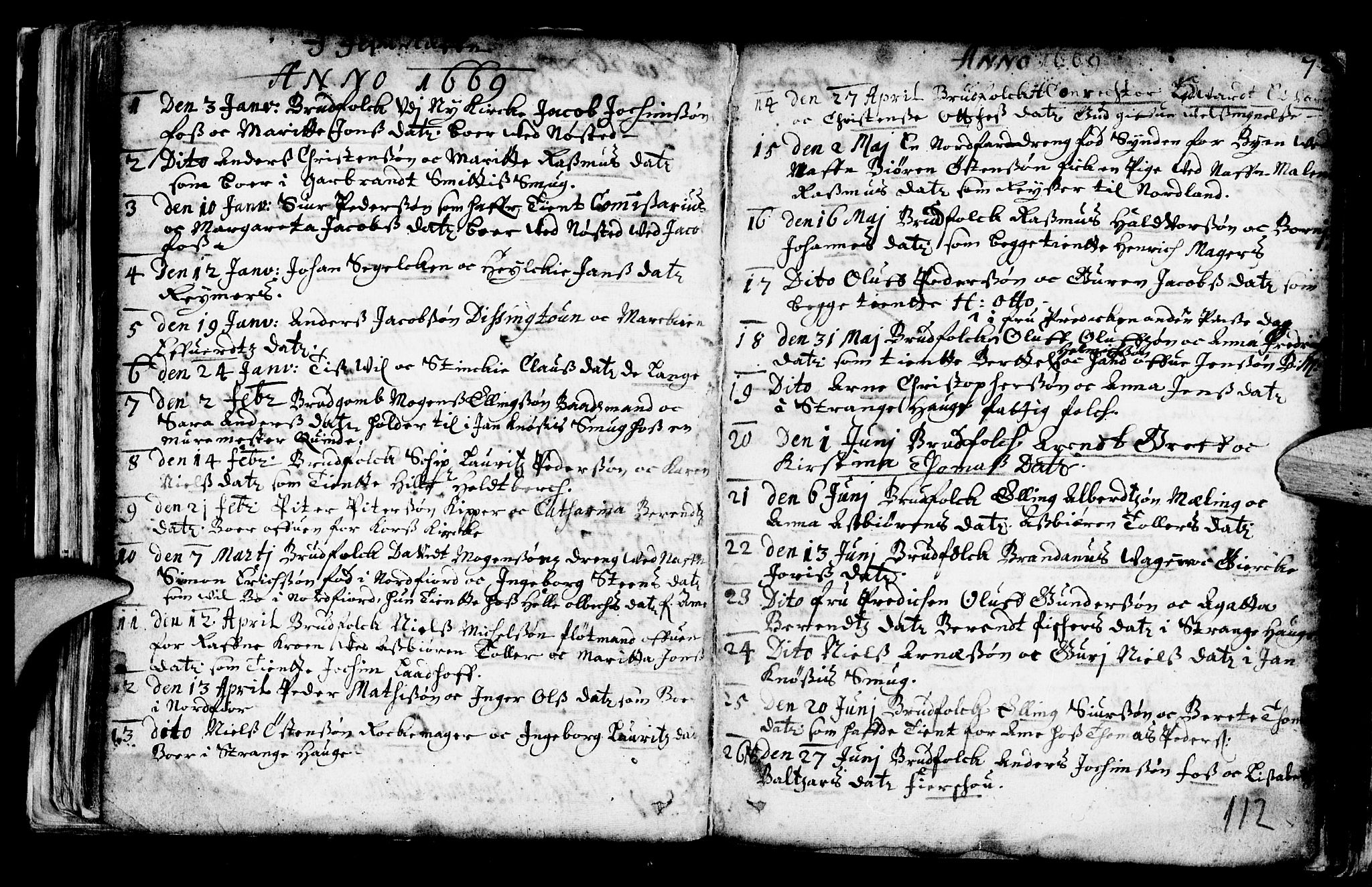 Nykirken Sokneprestembete, AV/SAB-A-77101/H/Haa/L0001: Parish register (official) no. A 1, 1668-1820, p. 112