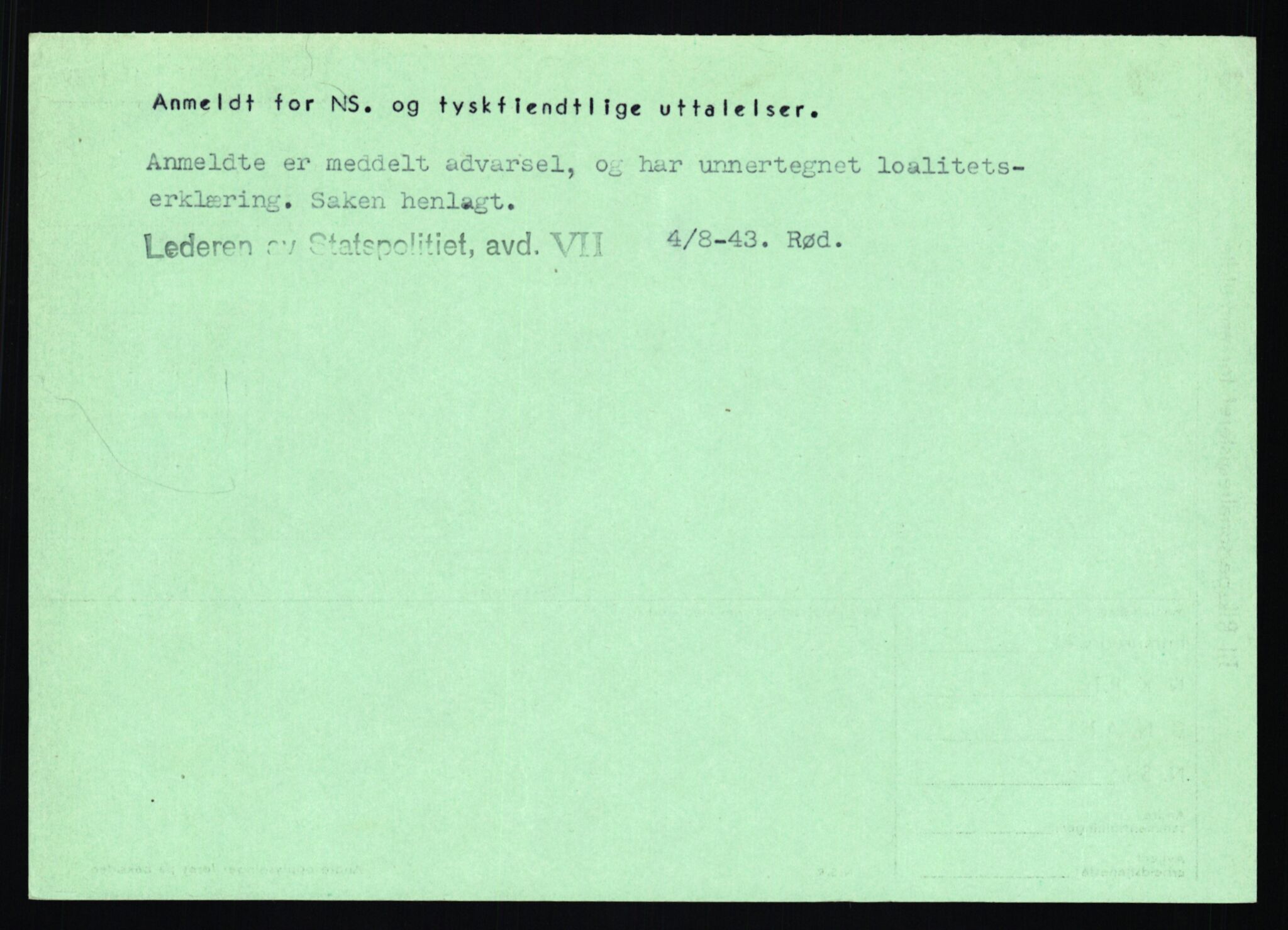 Statspolitiet - Hovedkontoret / Osloavdelingen, AV/RA-S-1329/C/Ca/L0012: Oanæs - Quistgaard	, 1943-1945, p. 2853