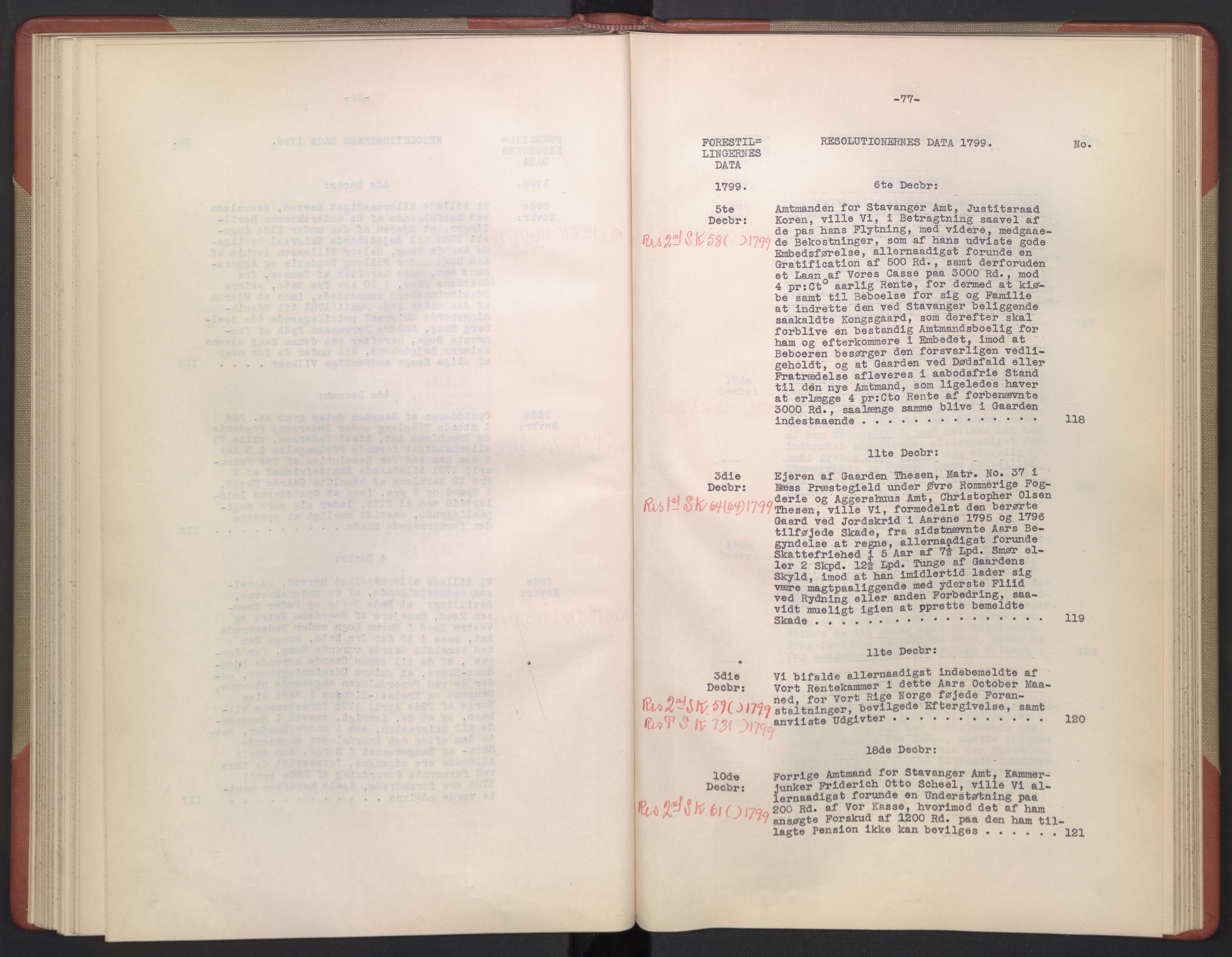 Avskriftsamlingen, AV/RA-EA-4022/F/Fb/L0130: Registratur over norske Relasjons- og  resolusjonsprotokoller, 1799-1800, p. 80