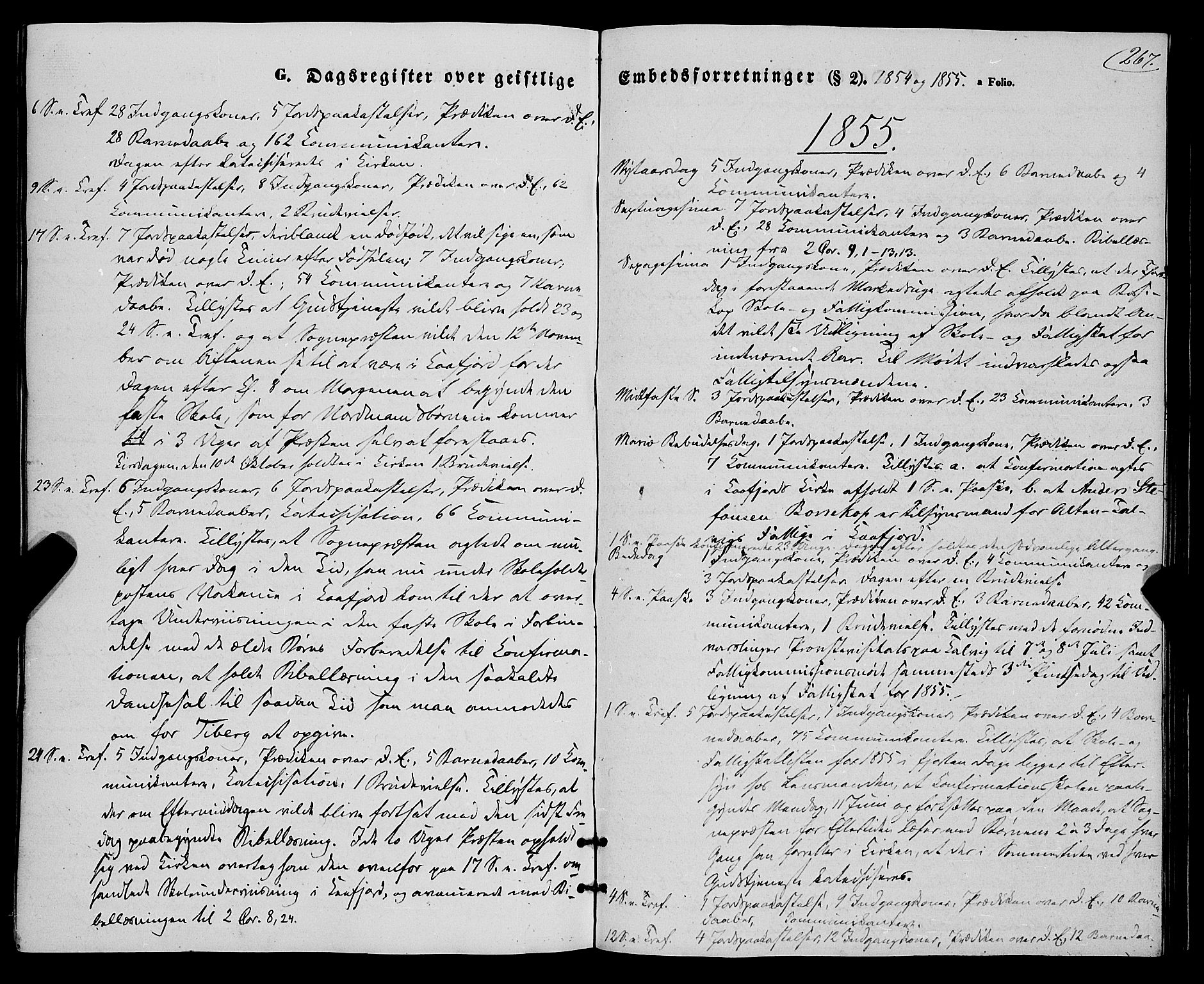 Talvik sokneprestkontor, SATØ/S-1337/H/Ha/L0016kirke: Parish register (official) no. 16, 1847-1857, p. 267