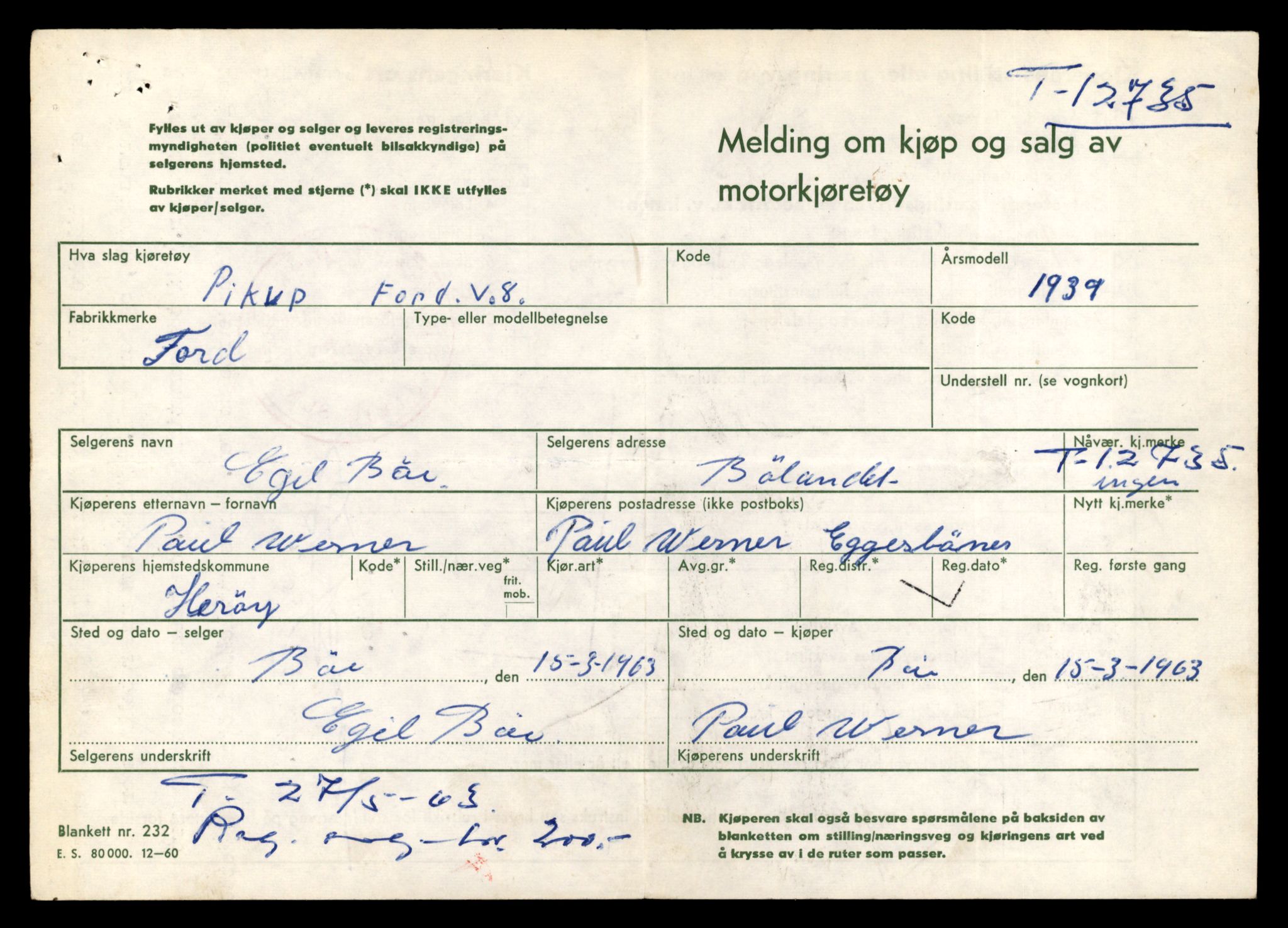 Møre og Romsdal vegkontor - Ålesund trafikkstasjon, AV/SAT-A-4099/F/Fe/L0035: Registreringskort for kjøretøy T 12653 - T 12829, 1927-1998, p. 1540