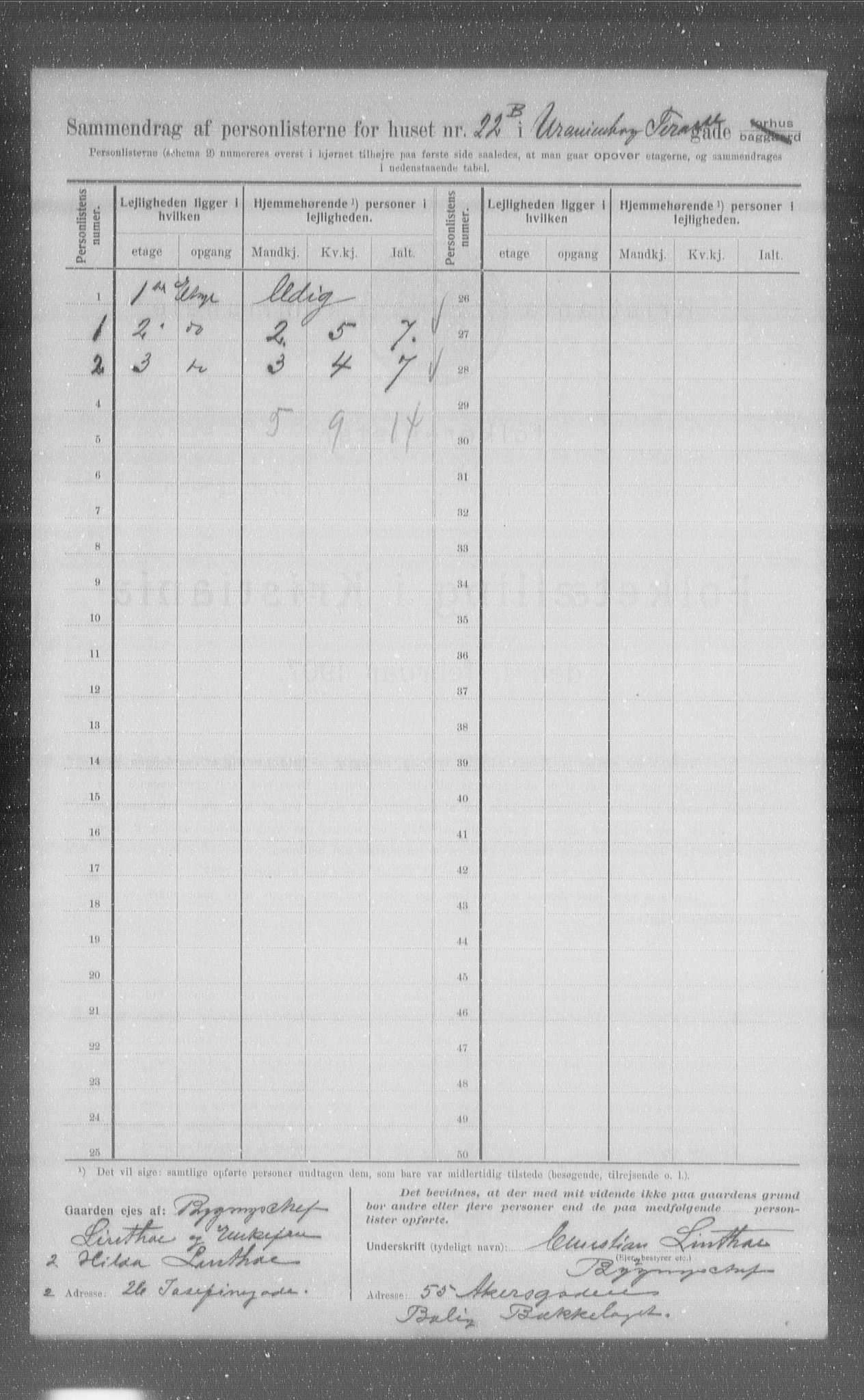 OBA, Municipal Census 1907 for Kristiania, 1907, p. 61228