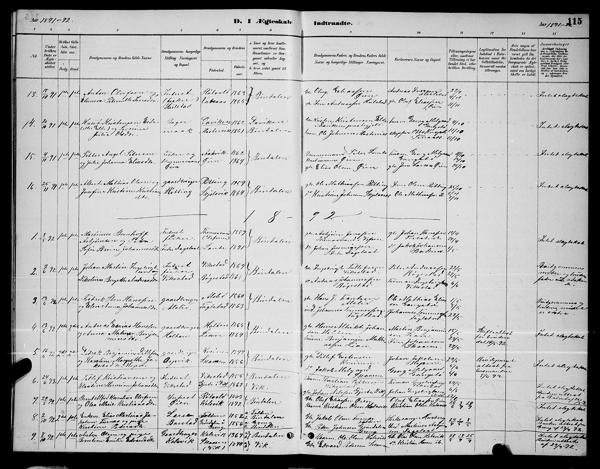Ministerialprotokoller, klokkerbøker og fødselsregistre - Nordland, SAT/A-1459/810/L0160: Parish register (copy) no. 810C03, 1884-1896, p. 115