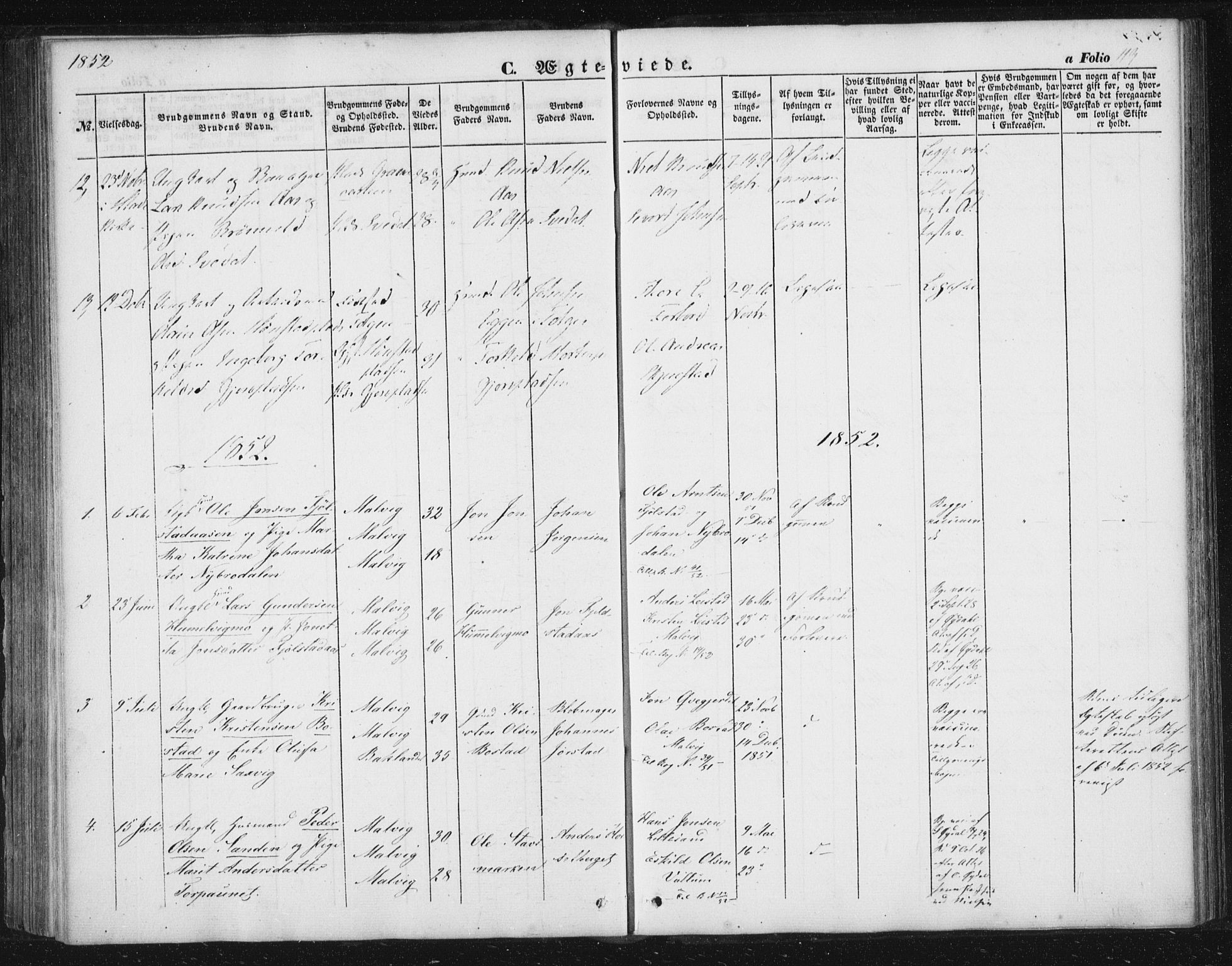 Ministerialprotokoller, klokkerbøker og fødselsregistre - Sør-Trøndelag, SAT/A-1456/616/L0407: Parish register (official) no. 616A04, 1848-1856, p. 113