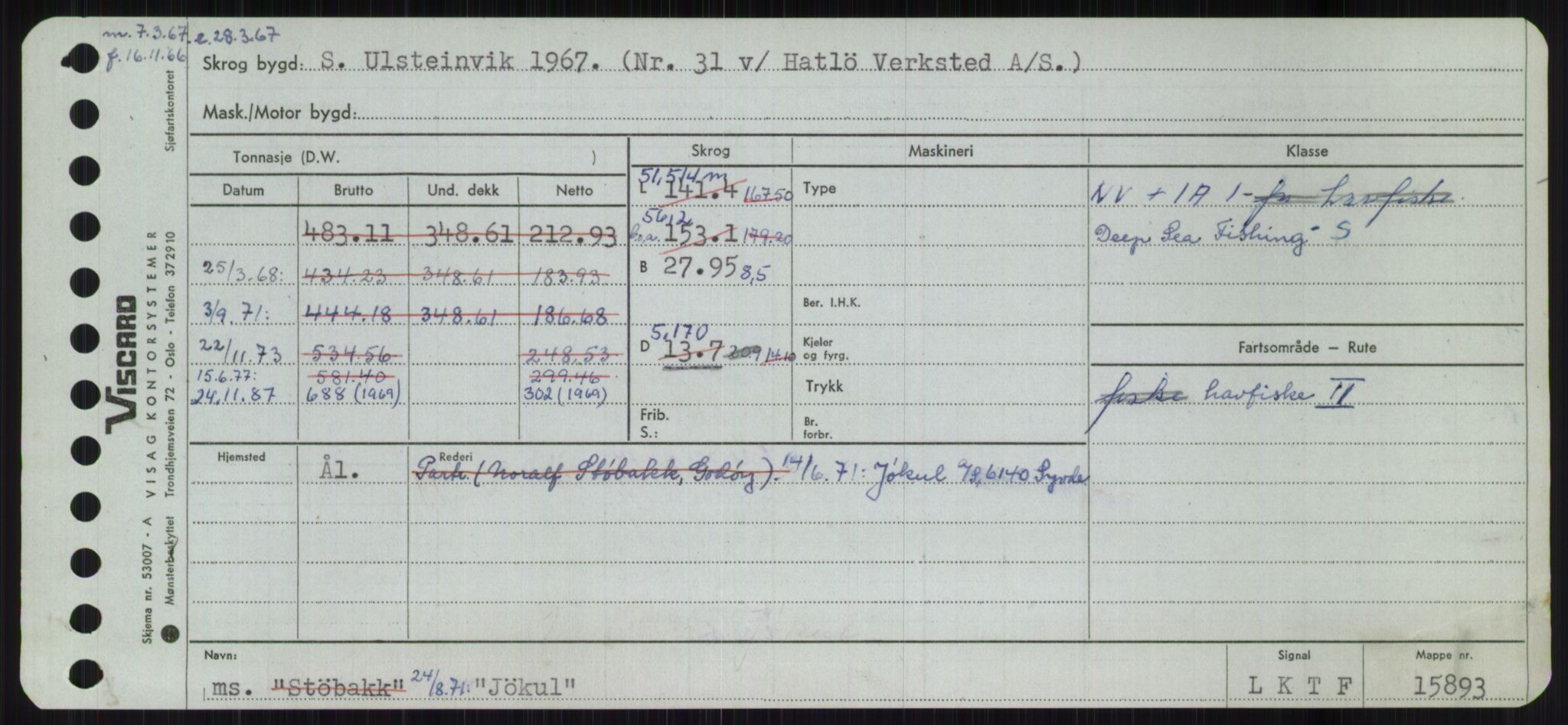 Sjøfartsdirektoratet med forløpere, Skipsmålingen, RA/S-1627/H/Ha/L0003/0001: Fartøy, Hilm-Mar / Fartøy, Hilm-Kol, p. 601