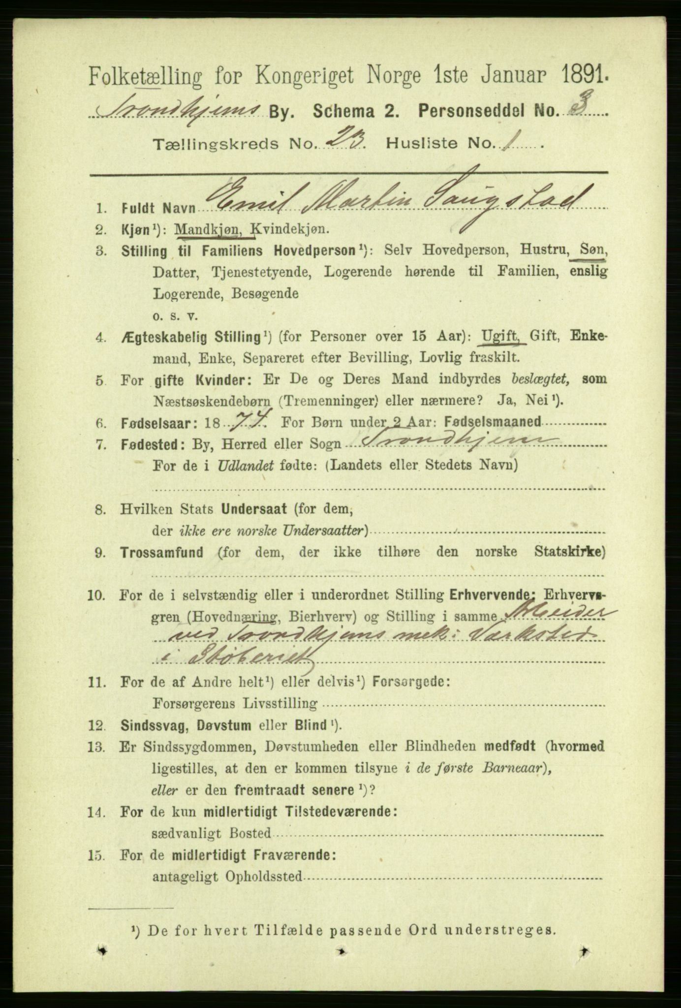 RA, 1891 census for 1601 Trondheim, 1891, p. 17257