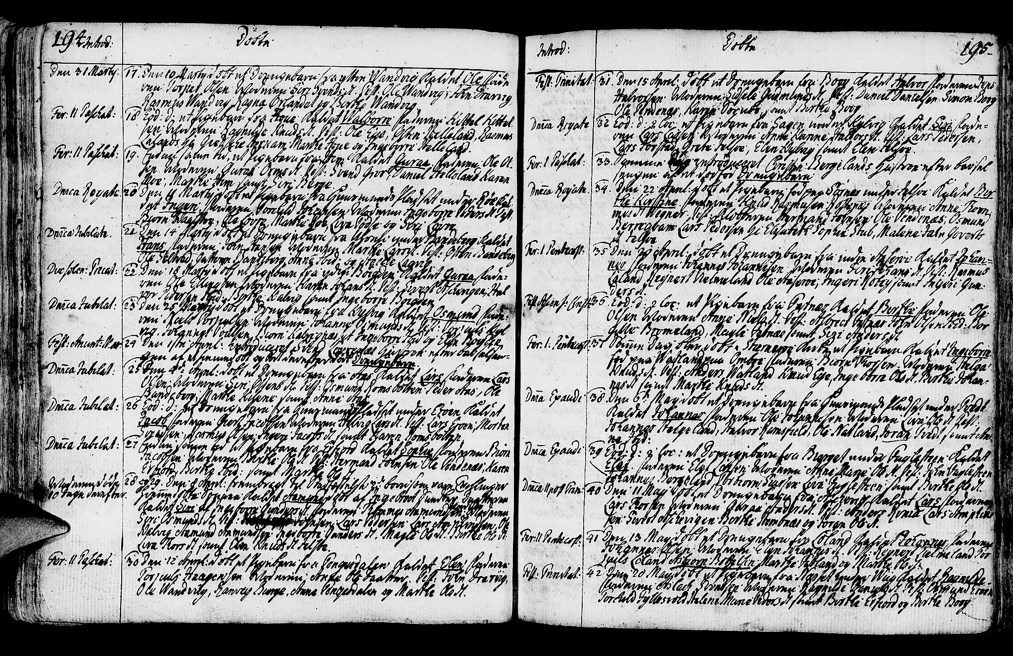 Jelsa sokneprestkontor, SAST/A-101842/01/IV: Parish register (official) no. A 3, 1768-1796, p. 194-195