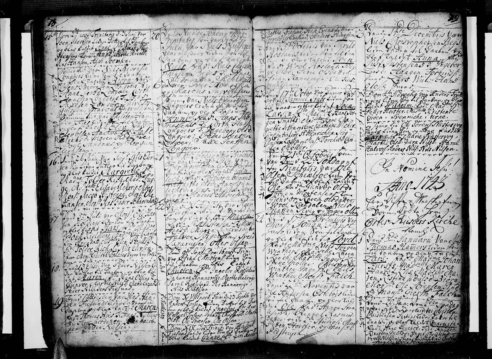Risør sokneprestkontor, SAK/1111-0035/F/Fb/L0001: Parish register (copy) no. B 1, 1716-1747, p. 78-79