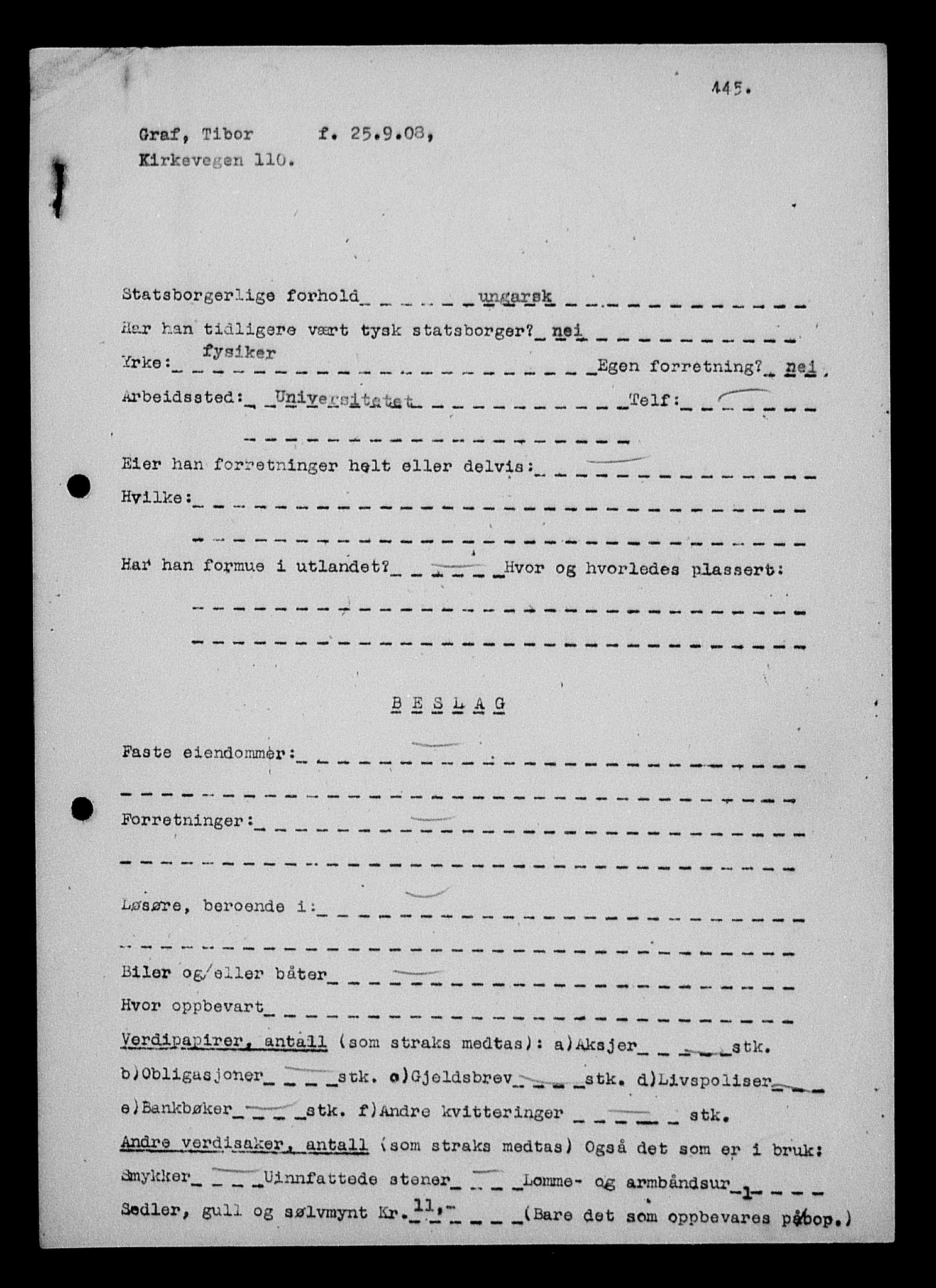 Justisdepartementet, Tilbakeføringskontoret for inndratte formuer, AV/RA-S-1564/H/Hc/Hcd/L1009: --, 1945-1947, p. 19