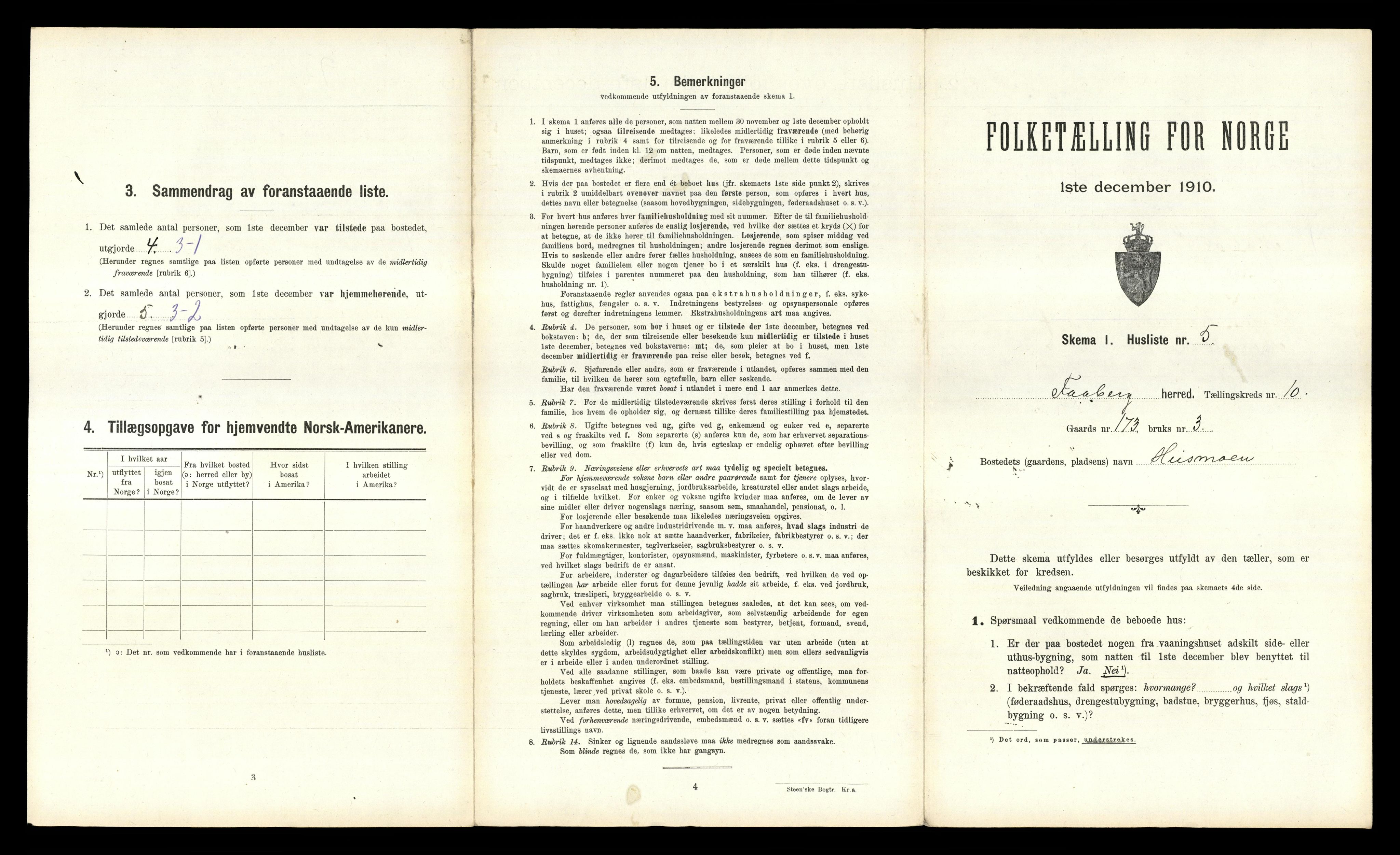 RA, 1910 census for Fåberg, 1910, p. 1062