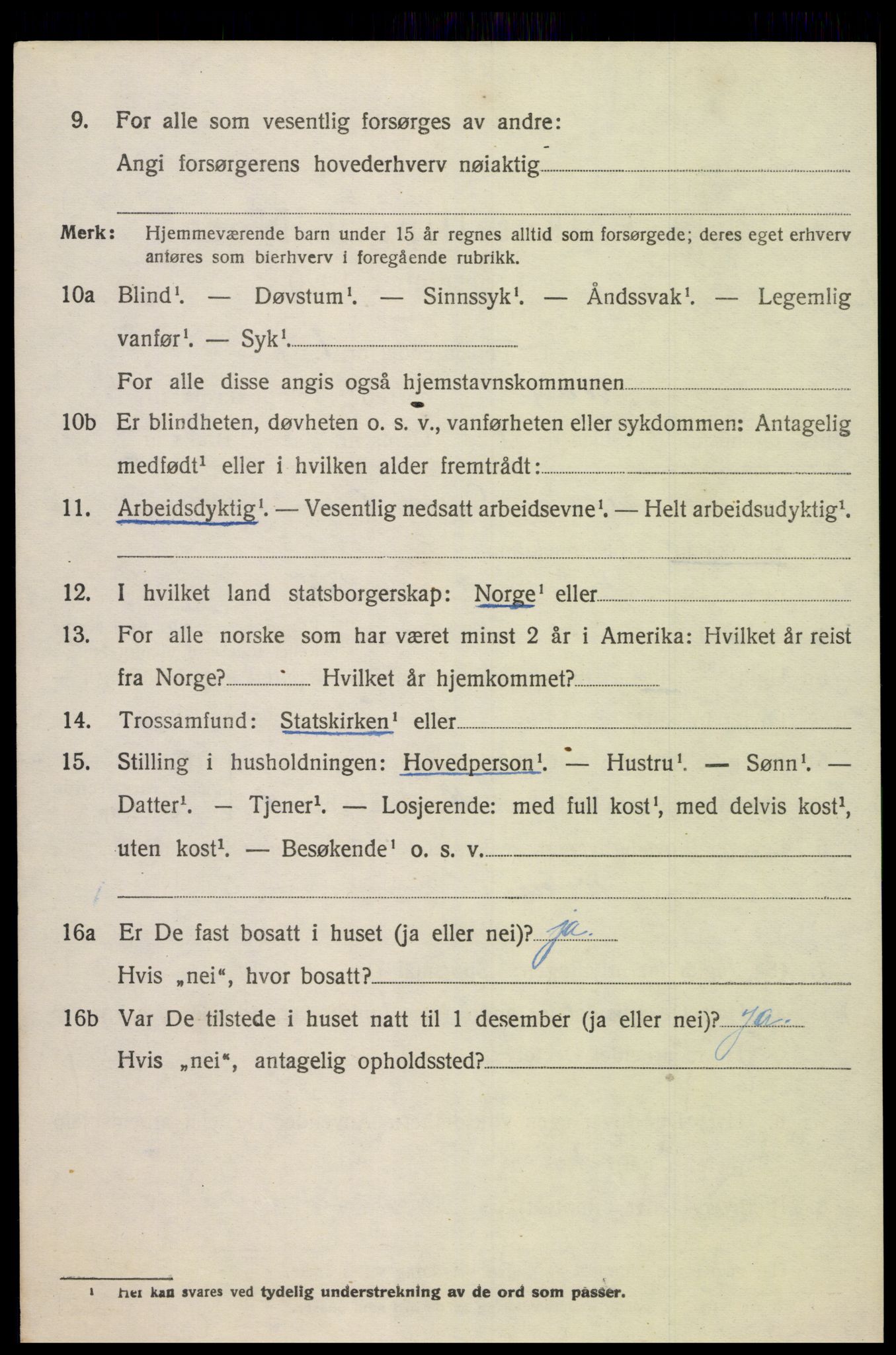 SAK, 1920 census for Søgne, 1920, p. 1998