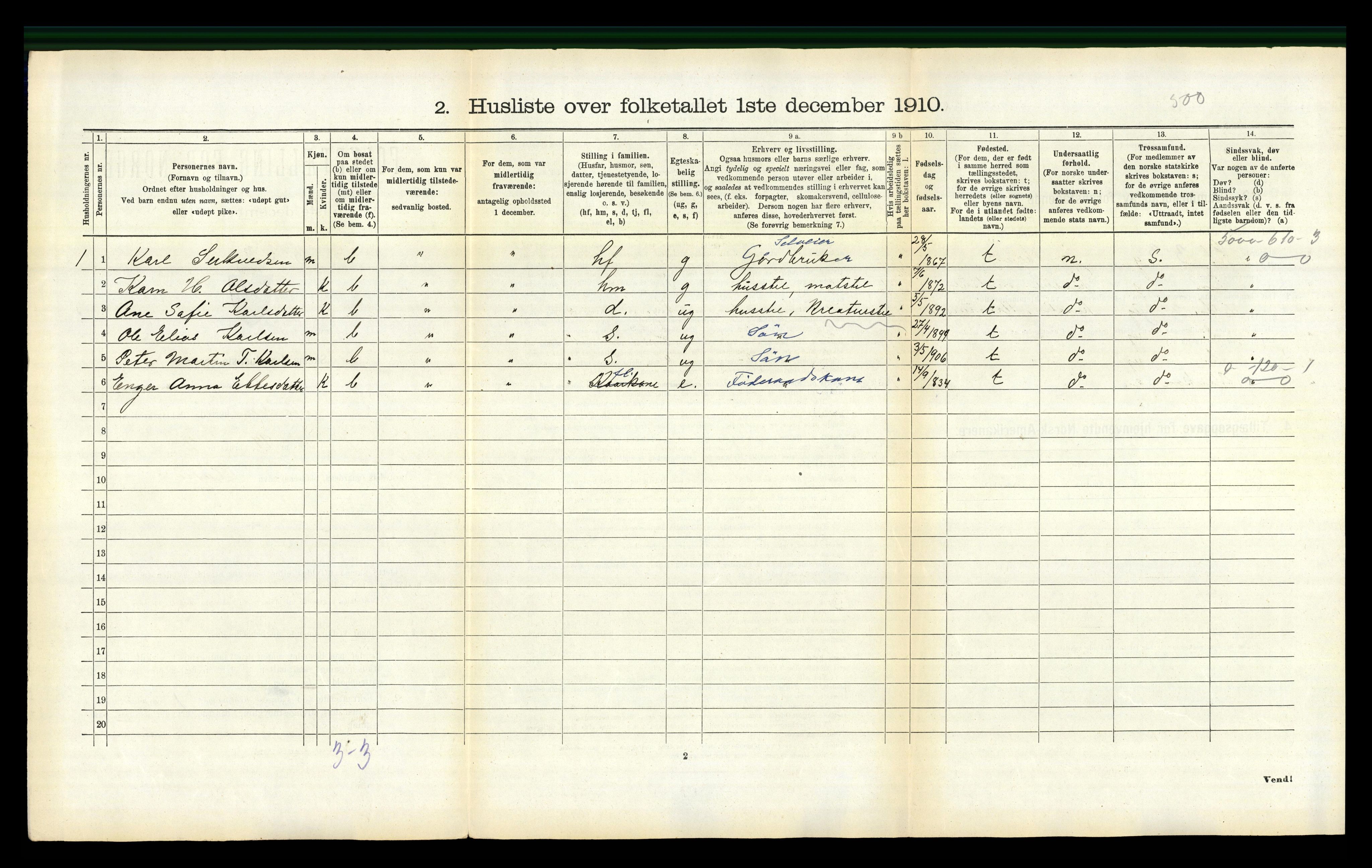 RA, 1910 census for Stordal, 1910, p. 209