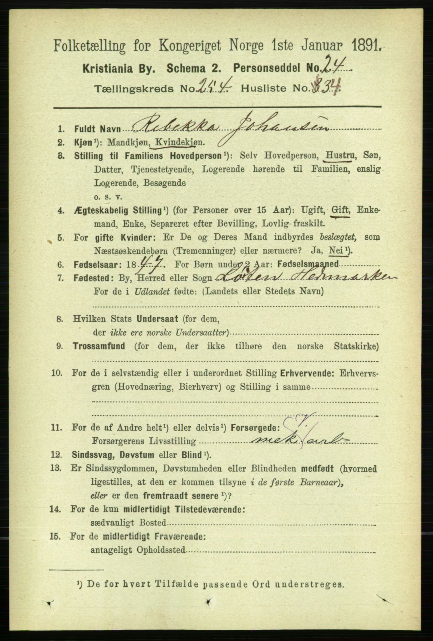 RA, 1891 census for 0301 Kristiania, 1891, p. 154911
