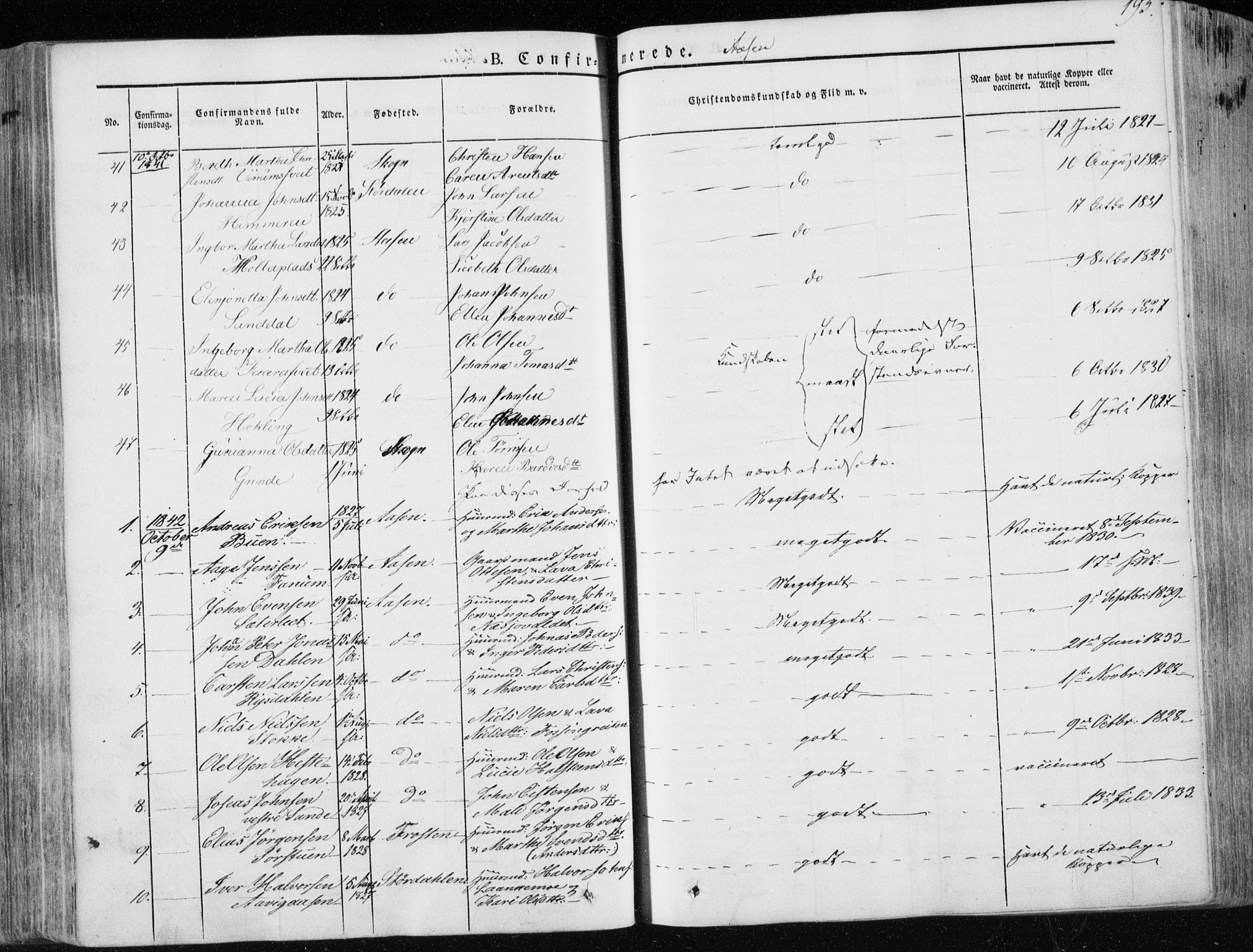 Ministerialprotokoller, klokkerbøker og fødselsregistre - Nord-Trøndelag, SAT/A-1458/713/L0115: Parish register (official) no. 713A06, 1838-1851, p. 195