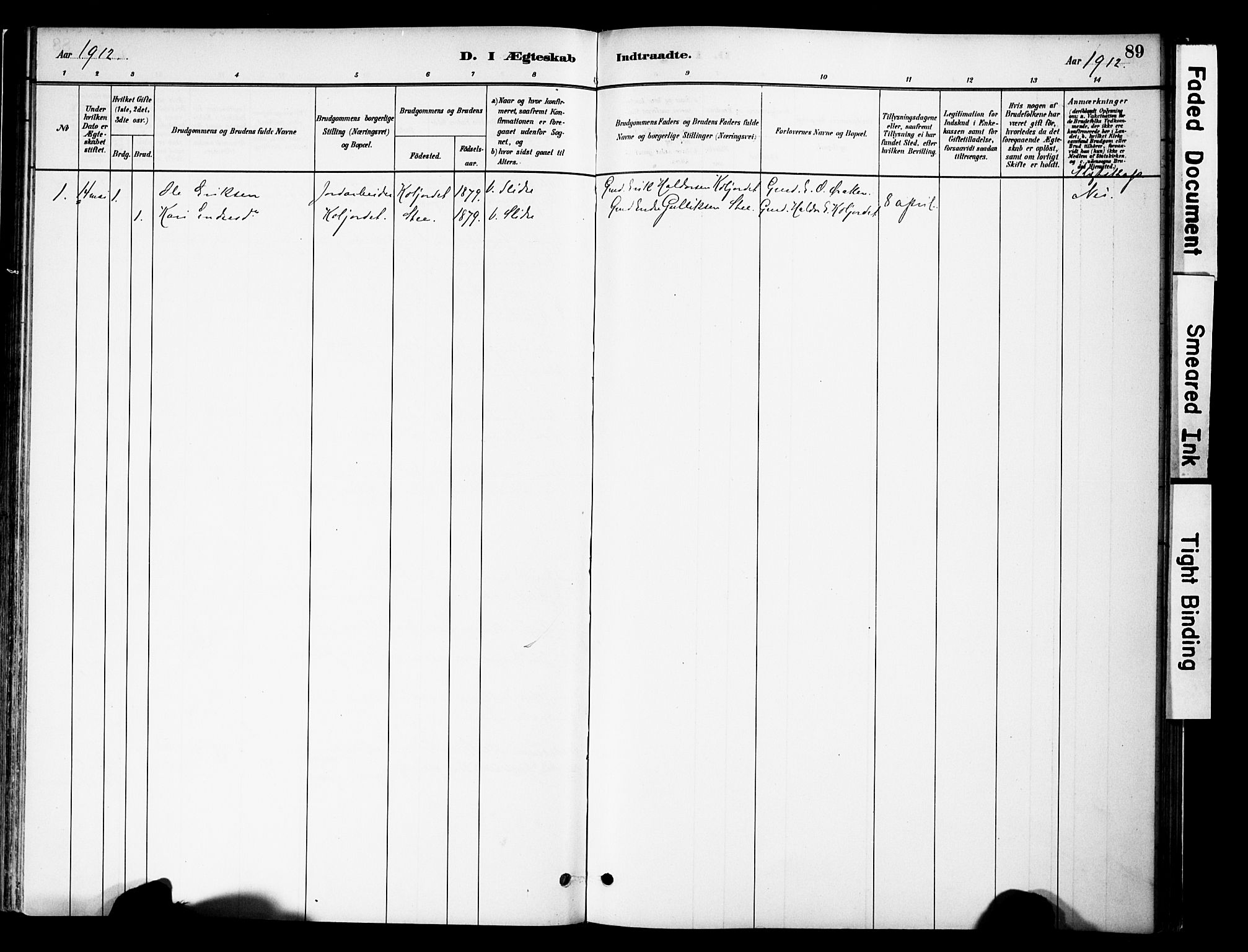 Vestre Slidre prestekontor, SAH/PREST-136/H/Ha/Haa/L0005: Parish register (official) no. 5, 1881-1912, p. 89