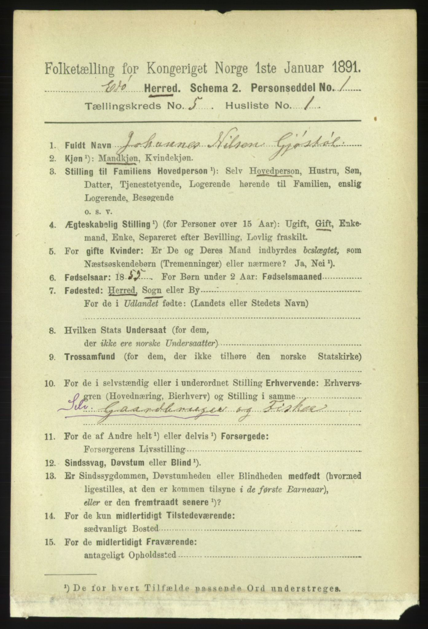 RA, 1891 census for 1573 Edøy, 1891, p. 1195