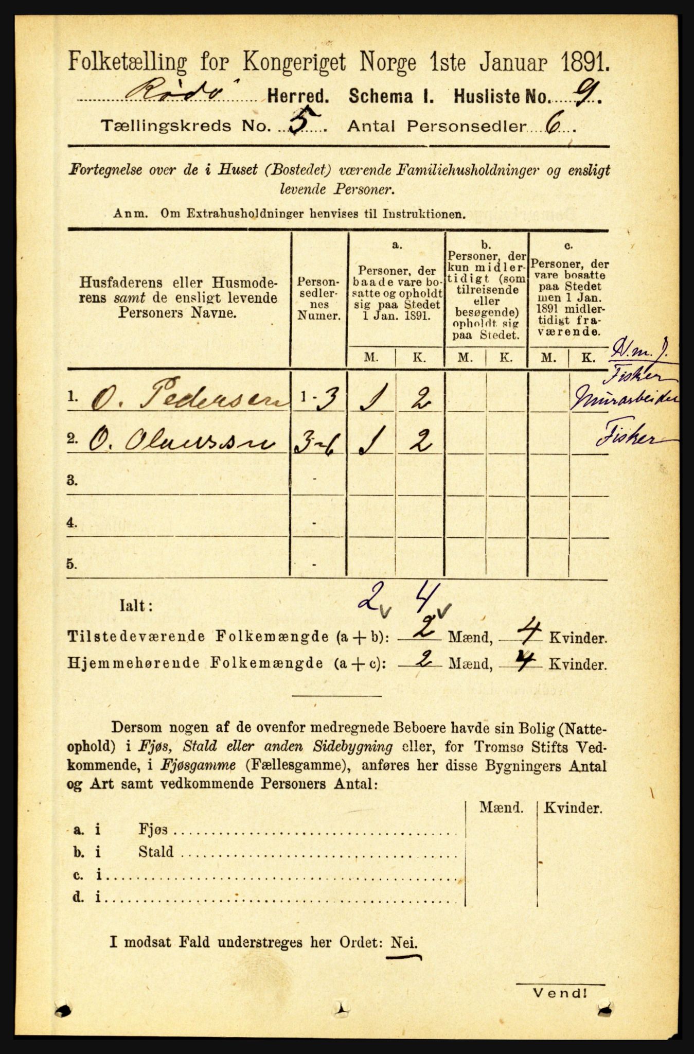 RA, 1891 census for 1836 Rødøy, 1891, p. 2355