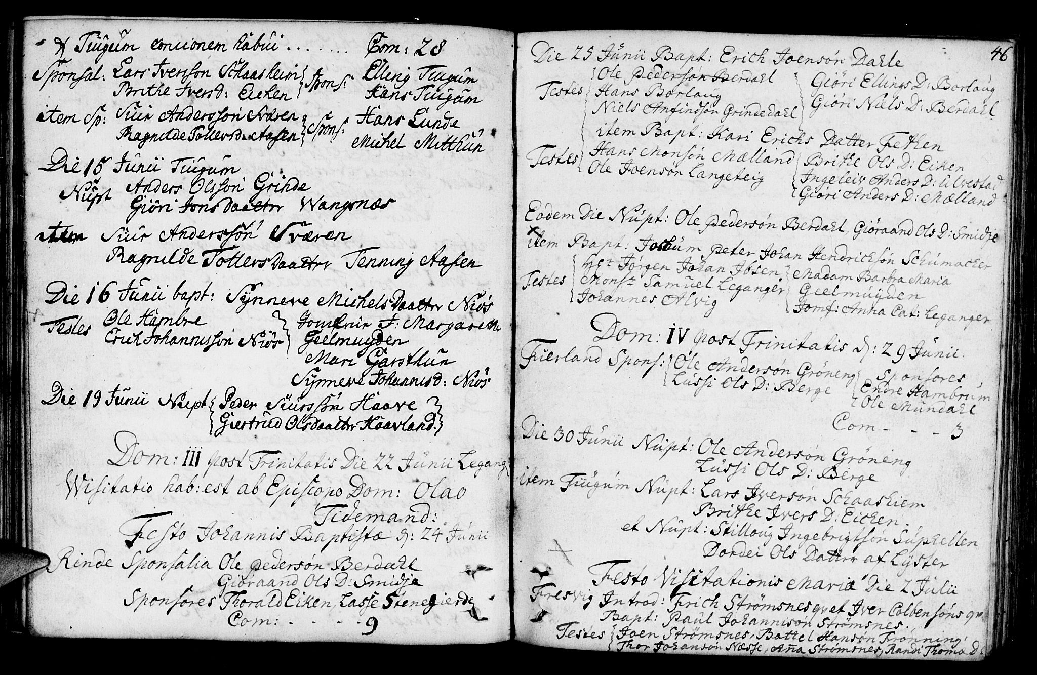Leikanger sokneprestembete, SAB/A-81001: Parish register (official) no. A 3, 1756-1770, p. 46