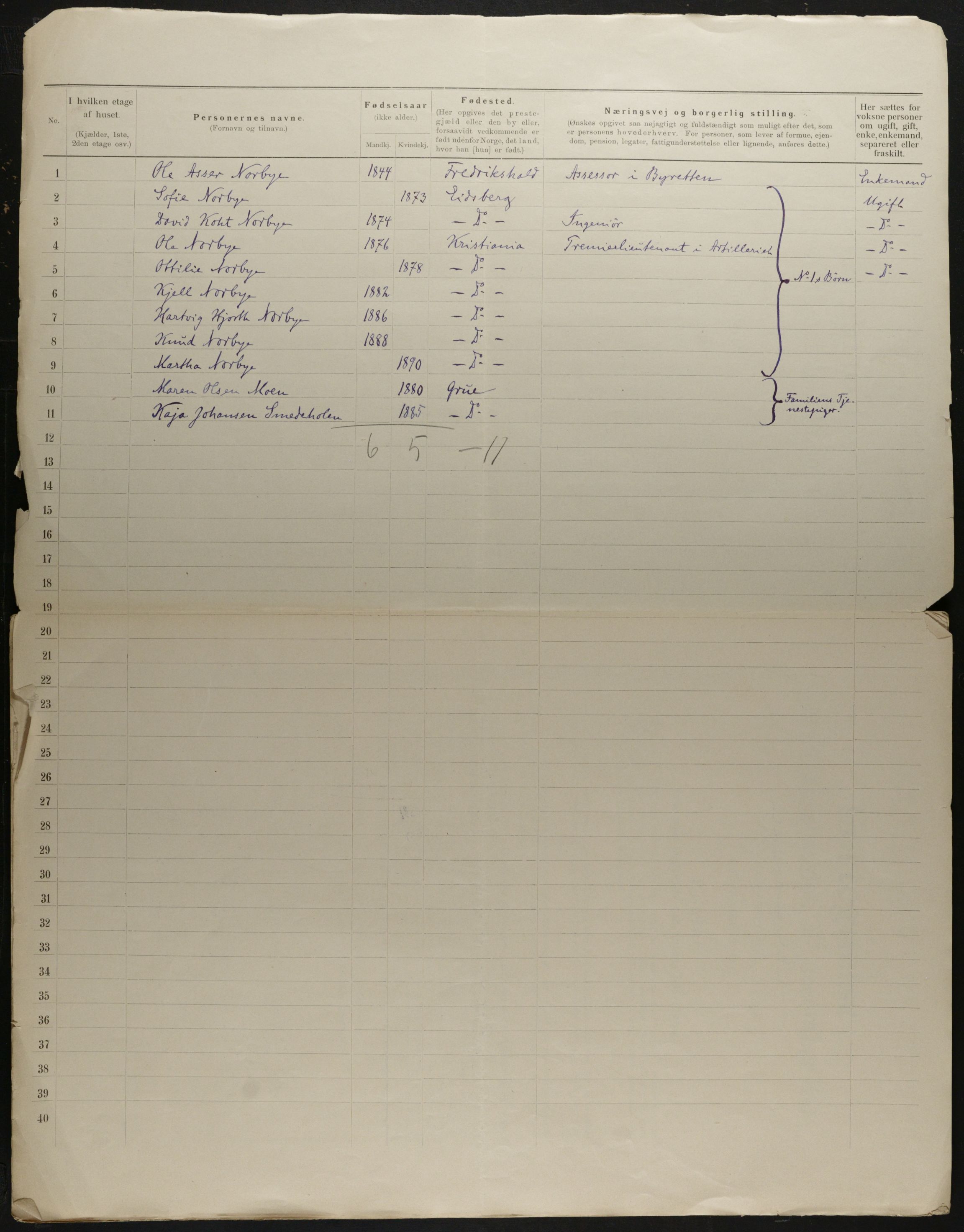 OBA, Municipal Census 1901 for Kristiania, 1901, p. 3710