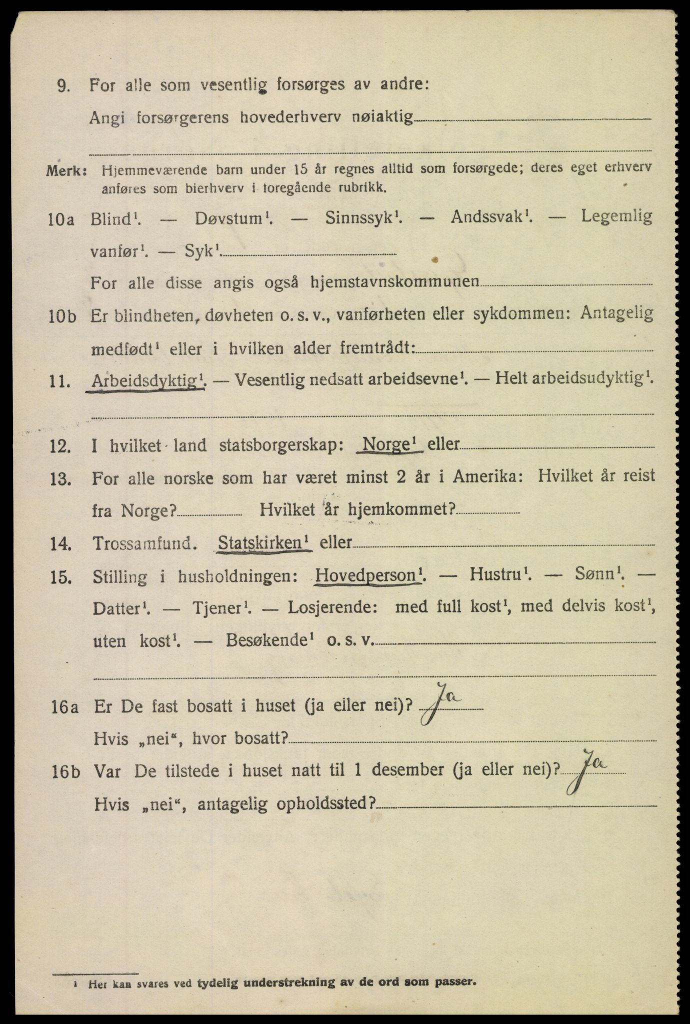 SAK, 1920 census for Gjerstad, 1920, p. 1440