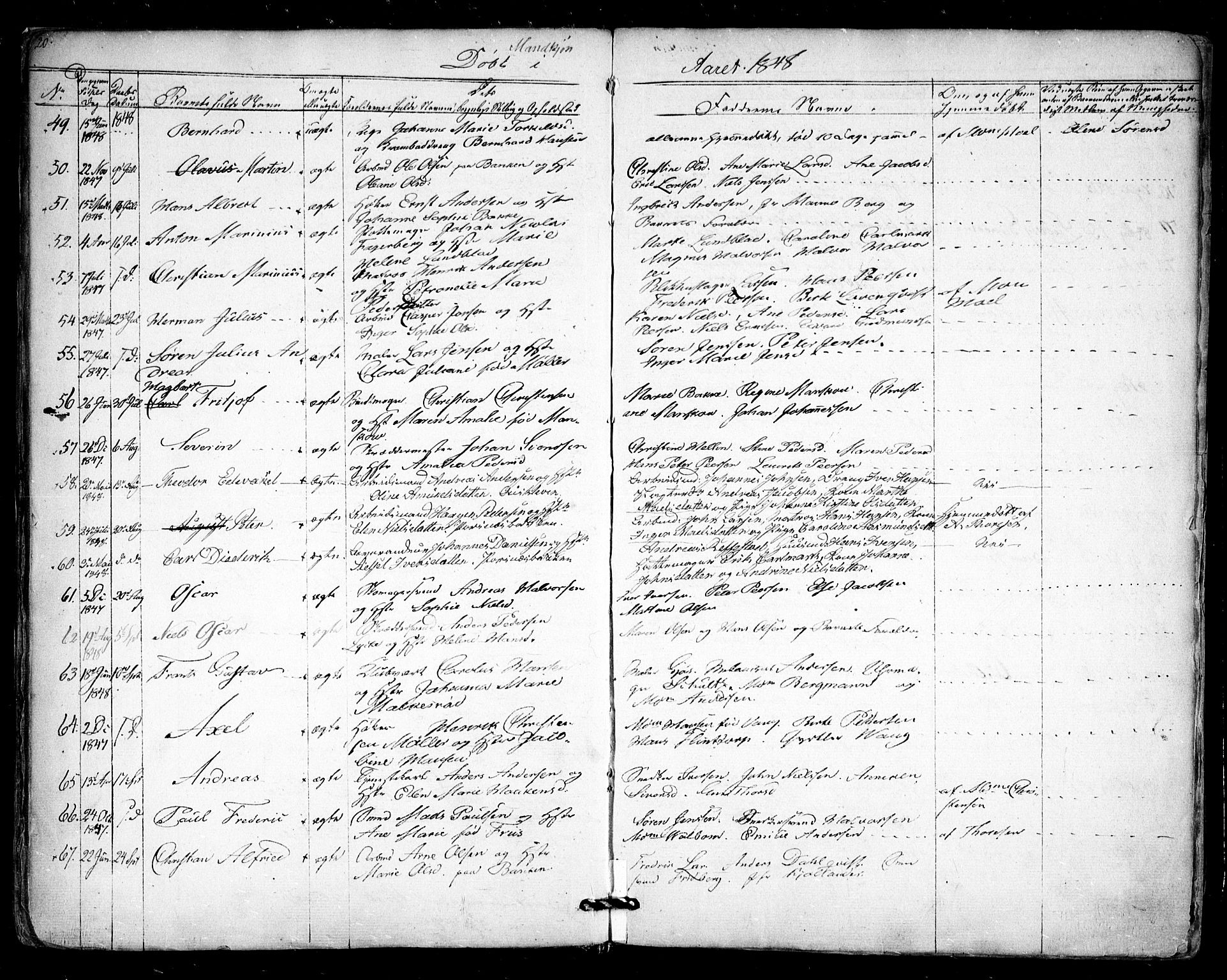 Halden prestekontor Kirkebøker, AV/SAO-A-10909/F/Fa/L0006: Parish register (official) no. I 6, 1845-1856, p. 20