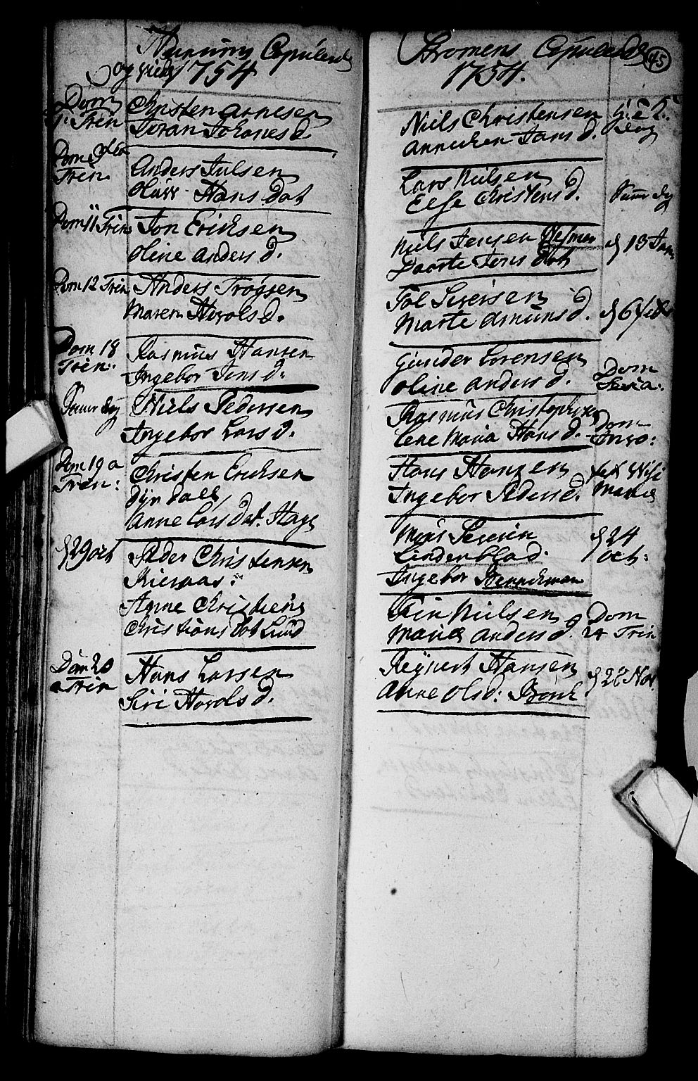 Hurum kirkebøker, AV/SAKO-A-229/F/Fa/L0003: Parish register (official) no. 3, 1733-1757, p. 45