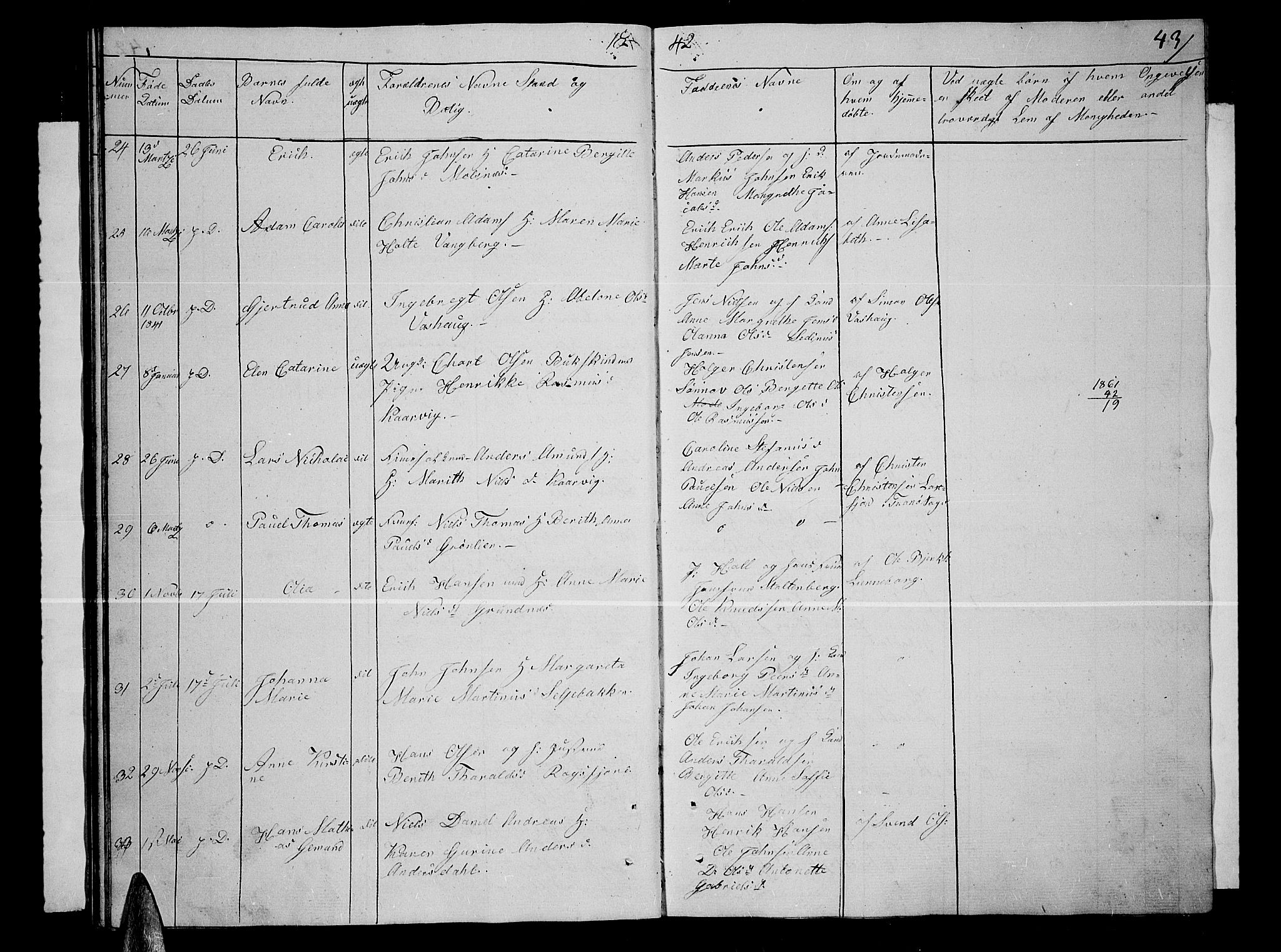 Lenvik sokneprestembete, AV/SATØ-S-1310/H/Ha/Hab/L0002klokker: Parish register (copy) no. 2, 1838-1843, p. 43