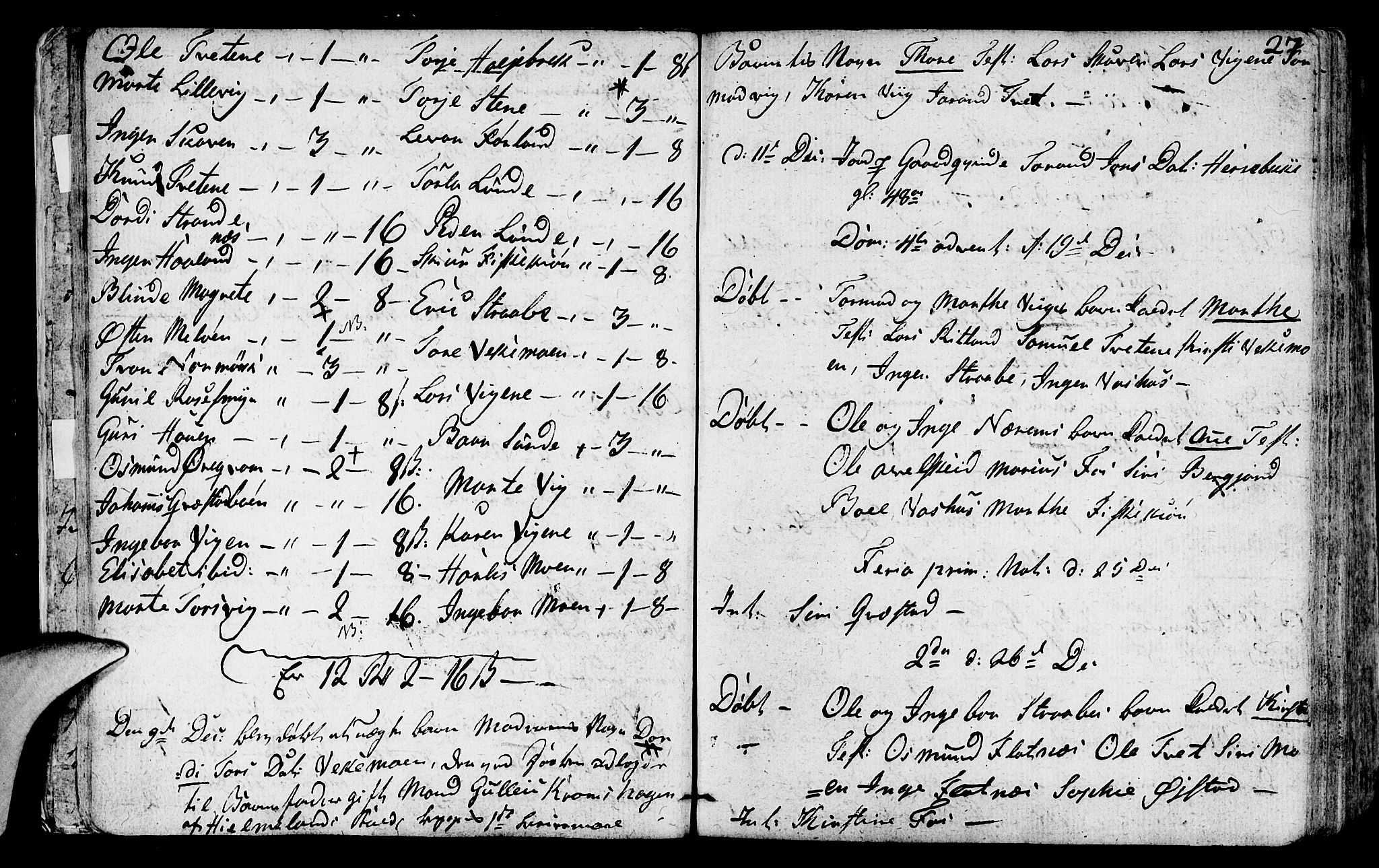 Suldal sokneprestkontor, SAST/A-101845/01/IV/L0004: Parish register (official) no. A 4, 1800-1816, p. 27