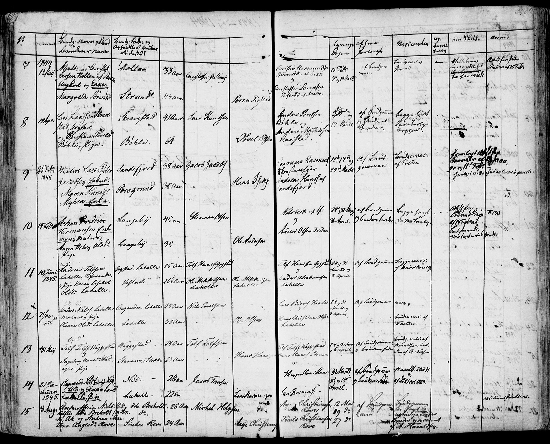 Sandar kirkebøker, SAKO/A-243/F/Fa/L0005: Parish register (official) no. 5, 1832-1847, p. 644-645