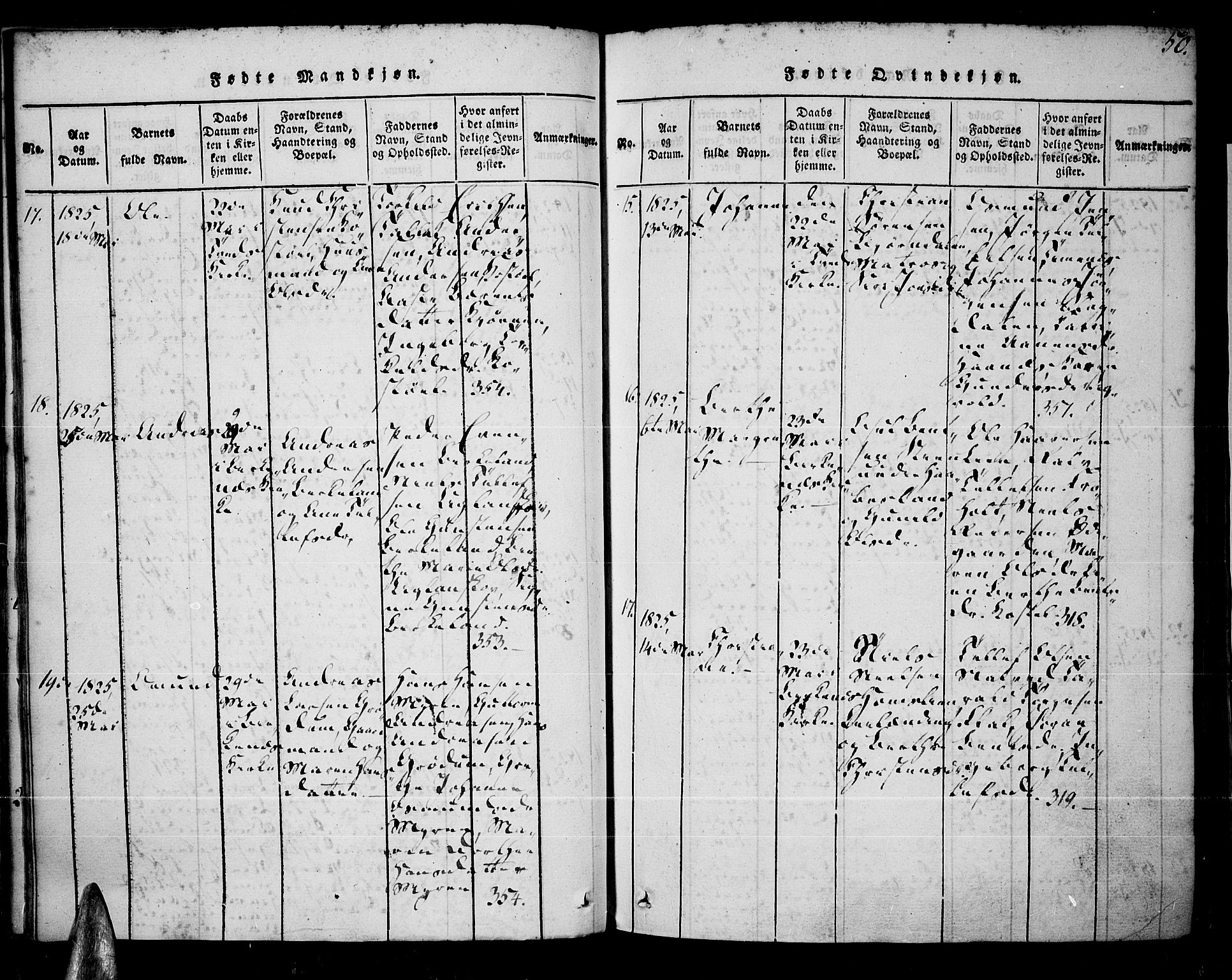 Tveit sokneprestkontor, SAK/1111-0043/F/Fa/L0002: Parish register (official) no. A 2, 1820-1830, p. 50