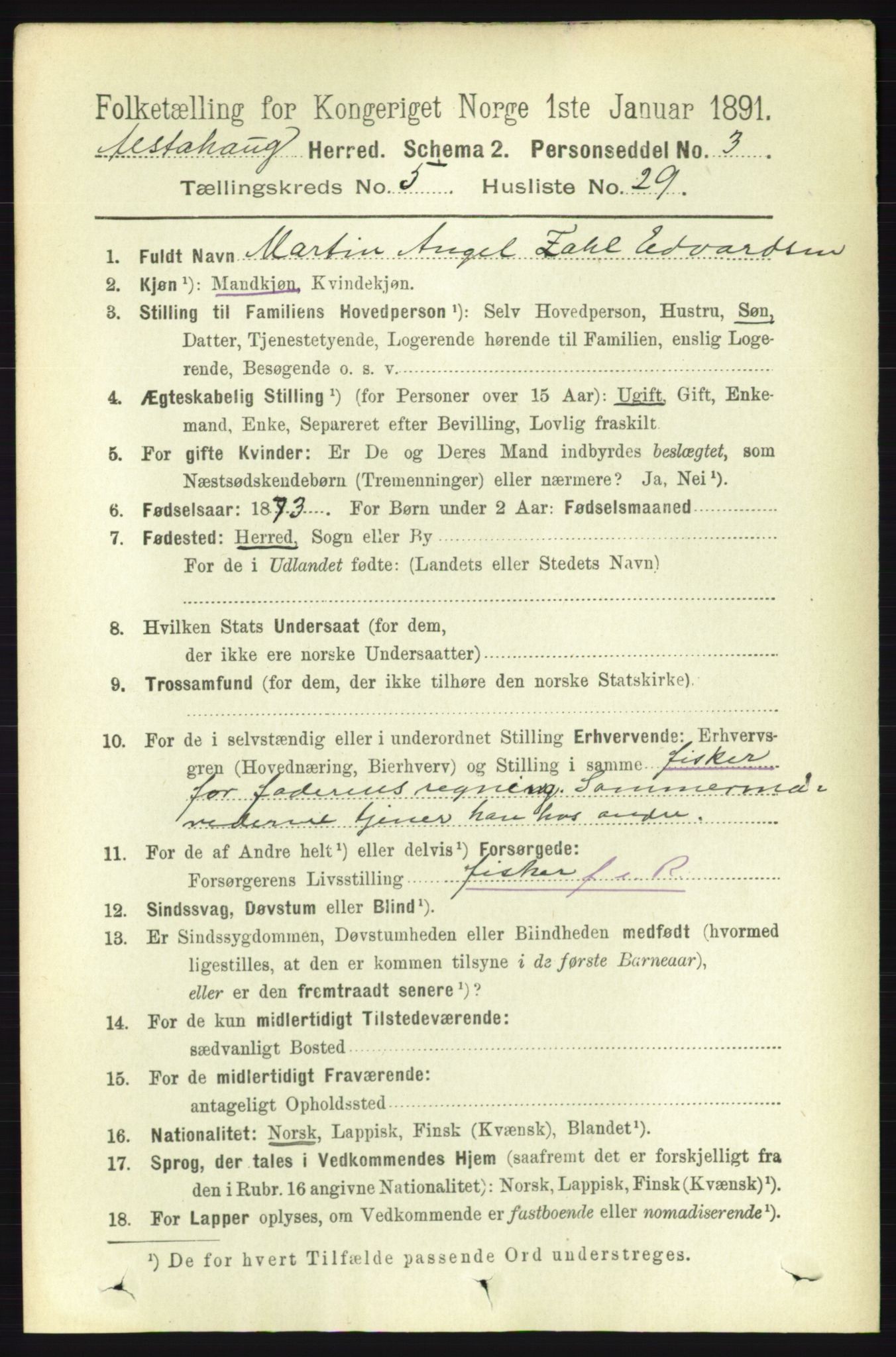 RA, 1891 census for 1820 Alstahaug, 1891, p. 1956