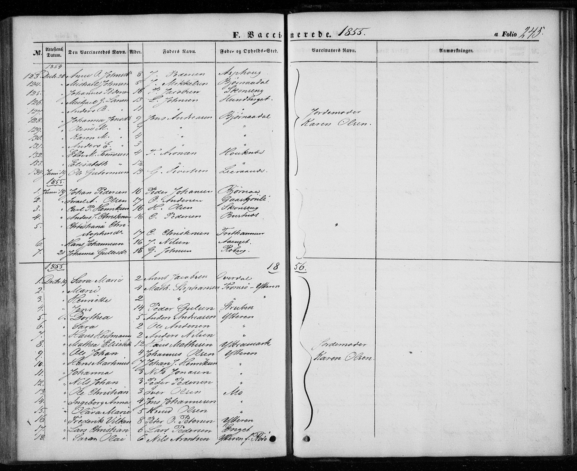 Ministerialprotokoller, klokkerbøker og fødselsregistre - Nordland, SAT/A-1459/827/L0392: Parish register (official) no. 827A04, 1853-1866, p. 245