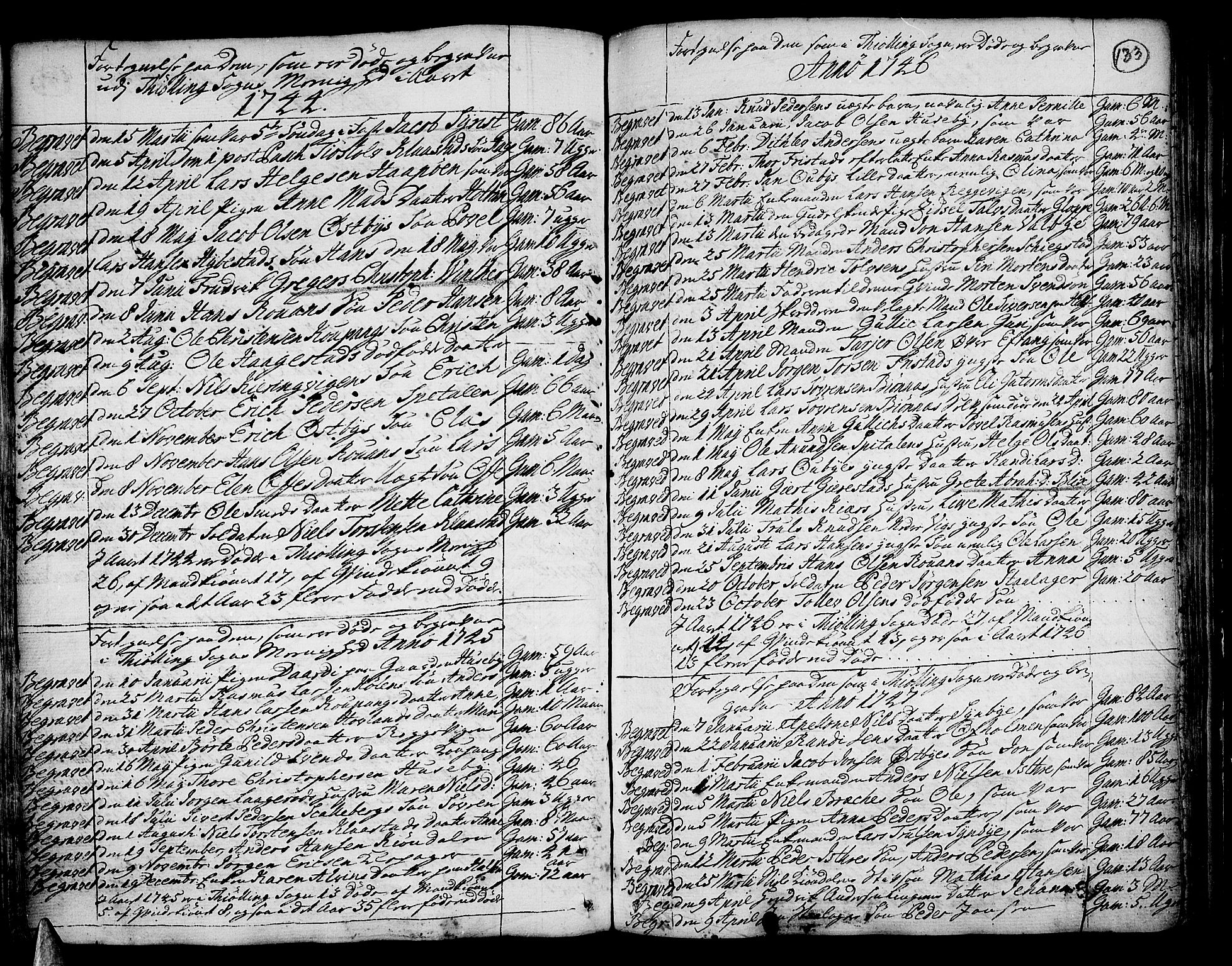 Tjølling kirkebøker, SAKO/A-60/F/Fa/L0003: Parish register (official) no. 3, 1735-1778, p. 133
