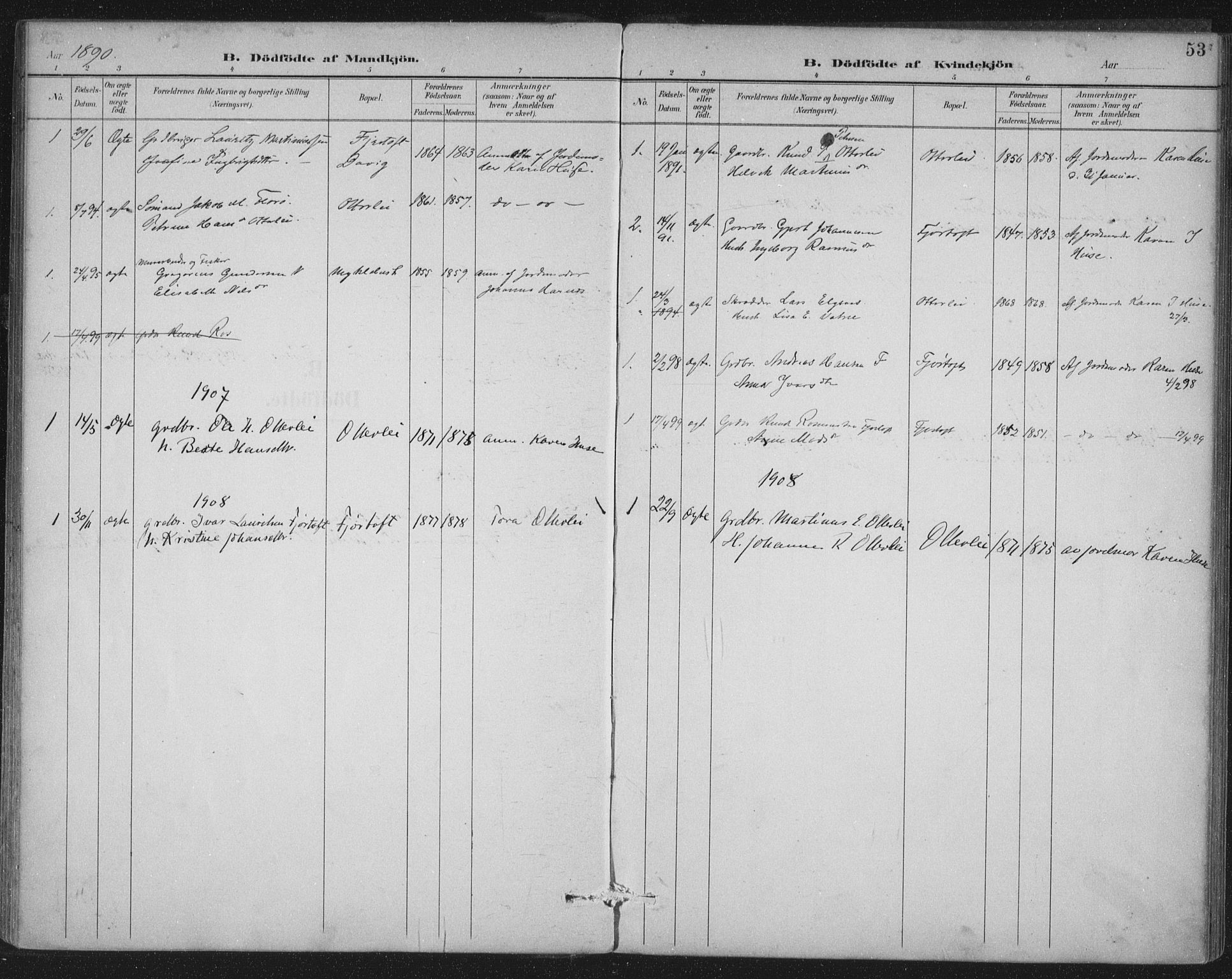 Ministerialprotokoller, klokkerbøker og fødselsregistre - Møre og Romsdal, AV/SAT-A-1454/538/L0522: Parish register (official) no. 538A01, 1884-1913, p. 53