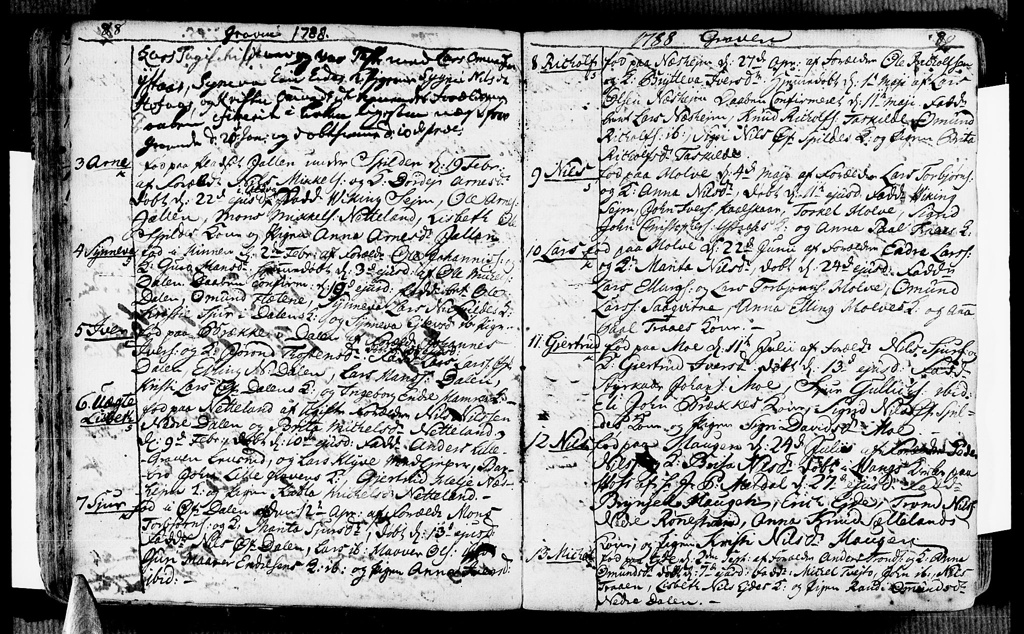 Ulvik sokneprestembete, SAB/A-78801/H/Haa: Parish register (official) no. A 7, 1761-1792, p. 88-89