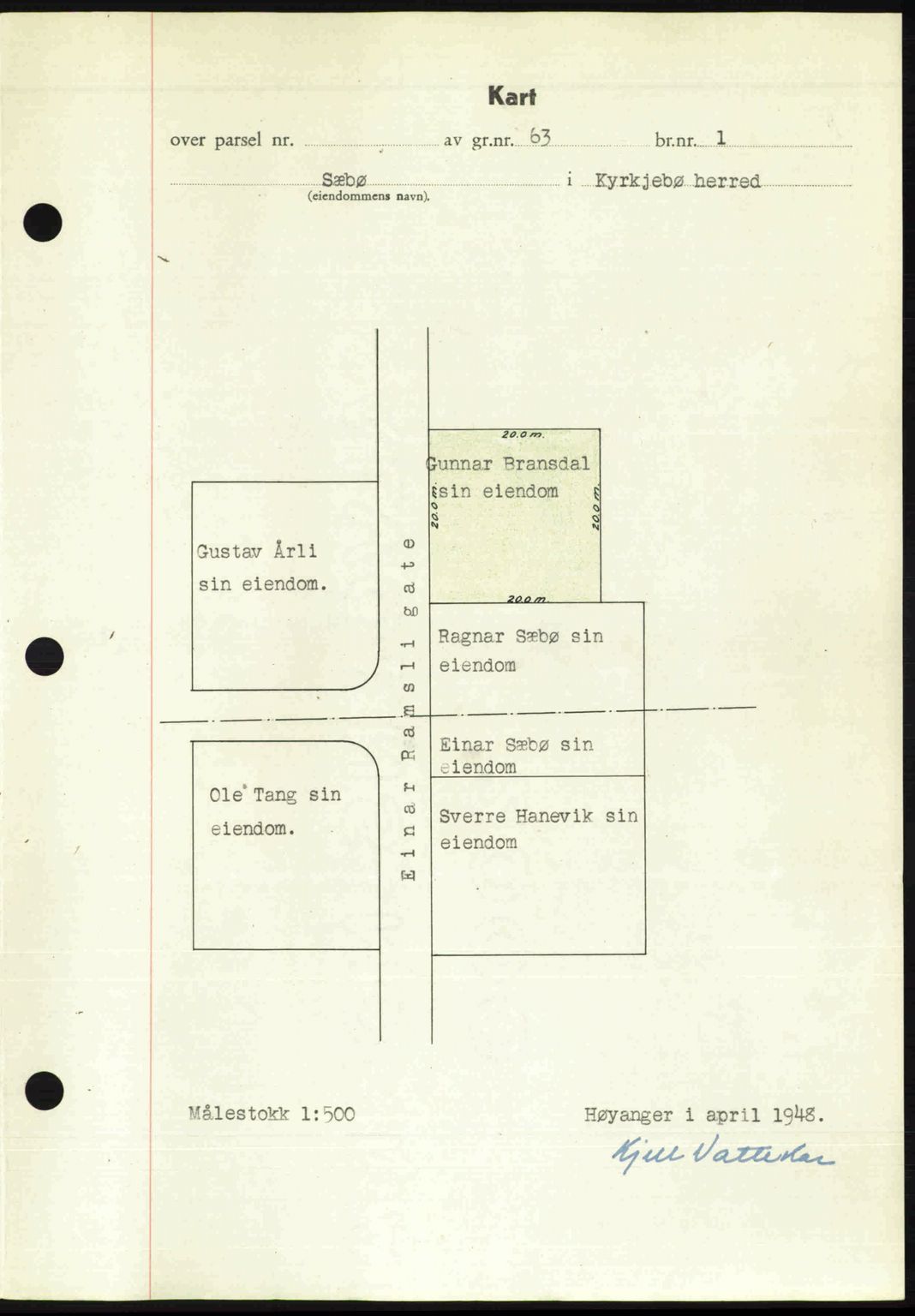 Ytre Sogn tingrett, SAB/A-2601/1/G/Gbb/L0007: Mortgage book no. A4 - A5 (B3), 1949-1949, Diary no: : 206/1949