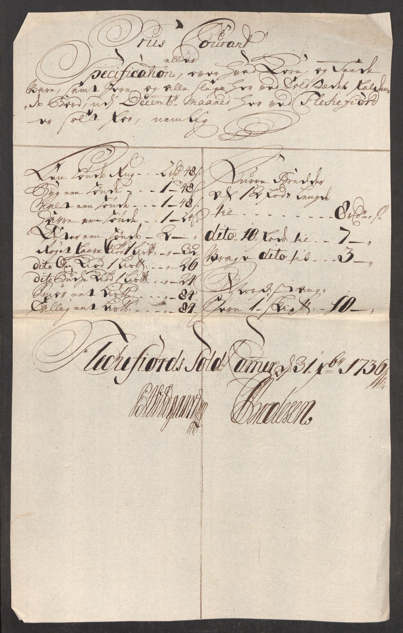 Rentekammeret inntil 1814, Realistisk ordnet avdeling, RA/EA-4070/Oe/L0001: [Ø1]: Priskuranter, 1712-1739, p. 428