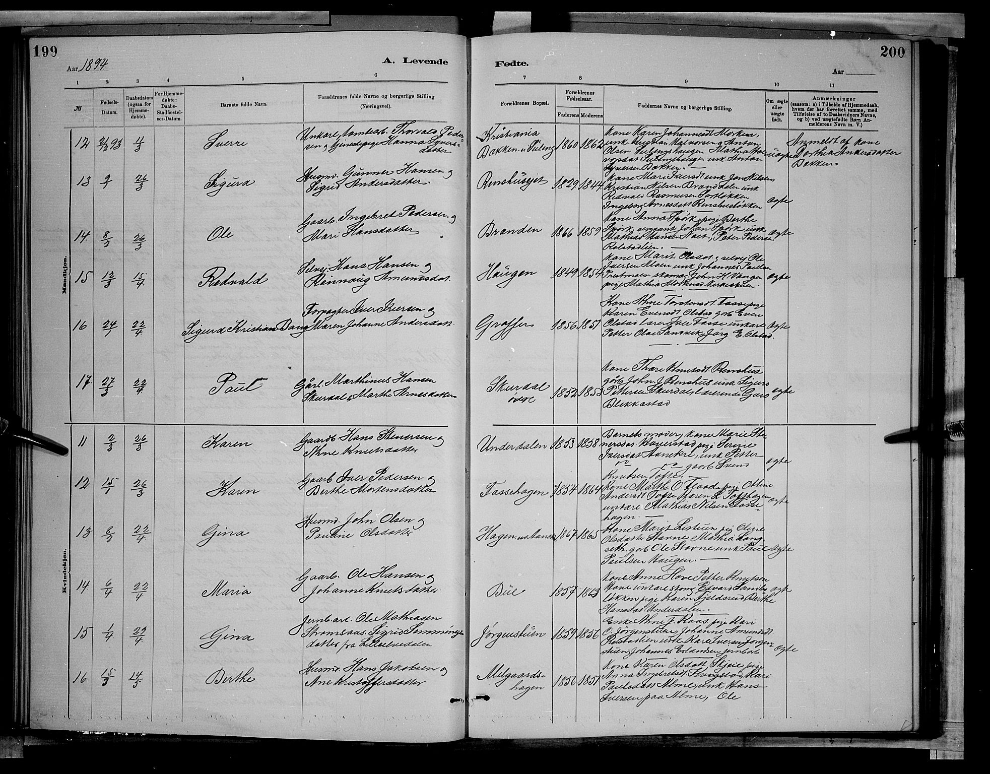 Sør-Fron prestekontor, SAH/PREST-010/H/Ha/Hab/L0003: Parish register (copy) no. 3, 1884-1896, p. 199-200