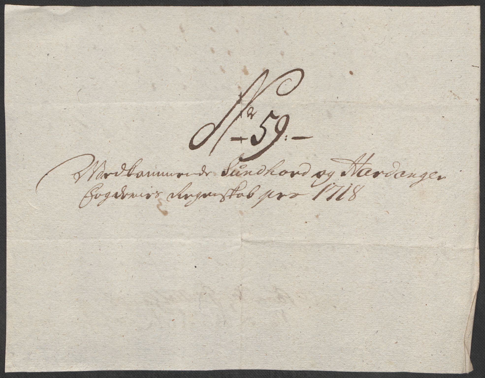 Rentekammeret inntil 1814, Reviderte regnskaper, Fogderegnskap, AV/RA-EA-4092/R48/L2996: Fogderegnskap Sunnhordland og Hardanger, 1718, p. 48