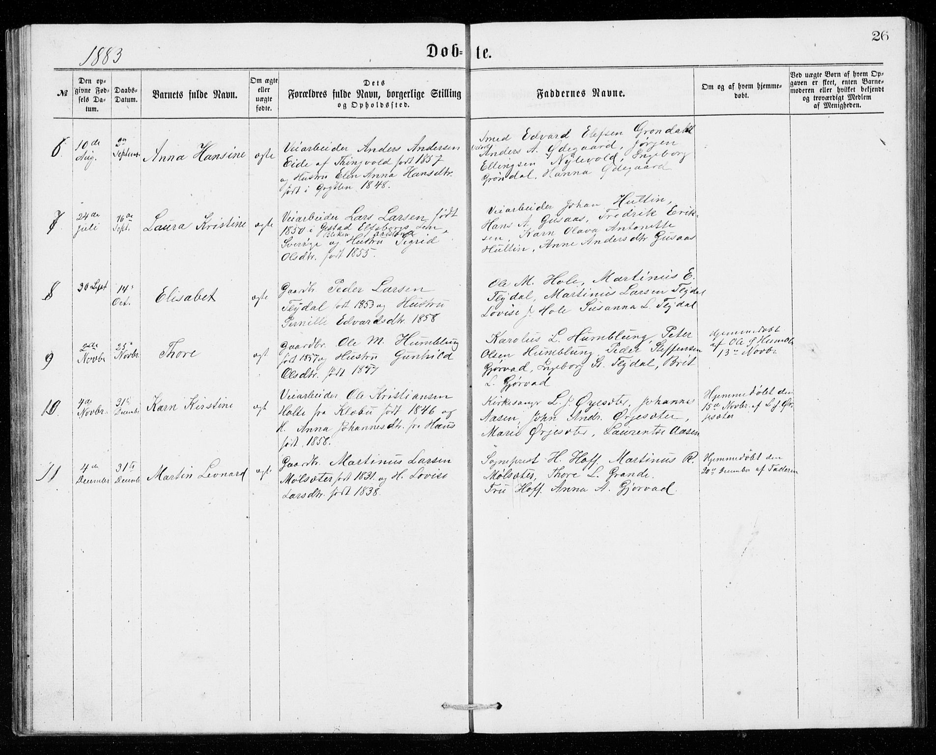 Ministerialprotokoller, klokkerbøker og fødselsregistre - Møre og Romsdal, AV/SAT-A-1454/518/L0235: Parish register (copy) no. 518C02, 1867-1888, p. 26