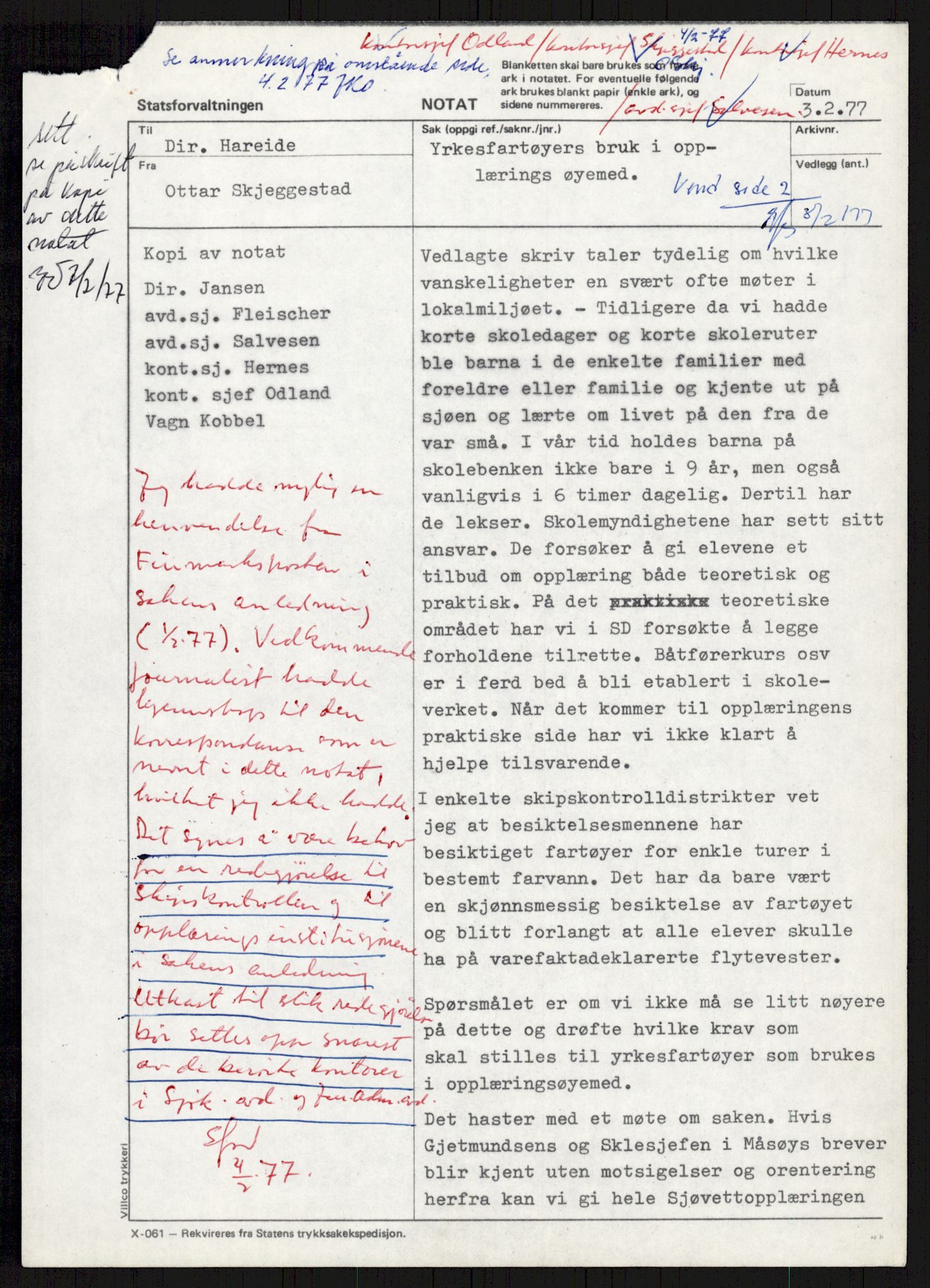 Sjøfartsdirektoratet med forløpere, generelt arkiv, AV/RA-S-1407/D/Du/Duc/L0641/0004: Skipskontrollen - Forskrifter    / Utleiebåter (2 mapper), 1977-1989, p. 127