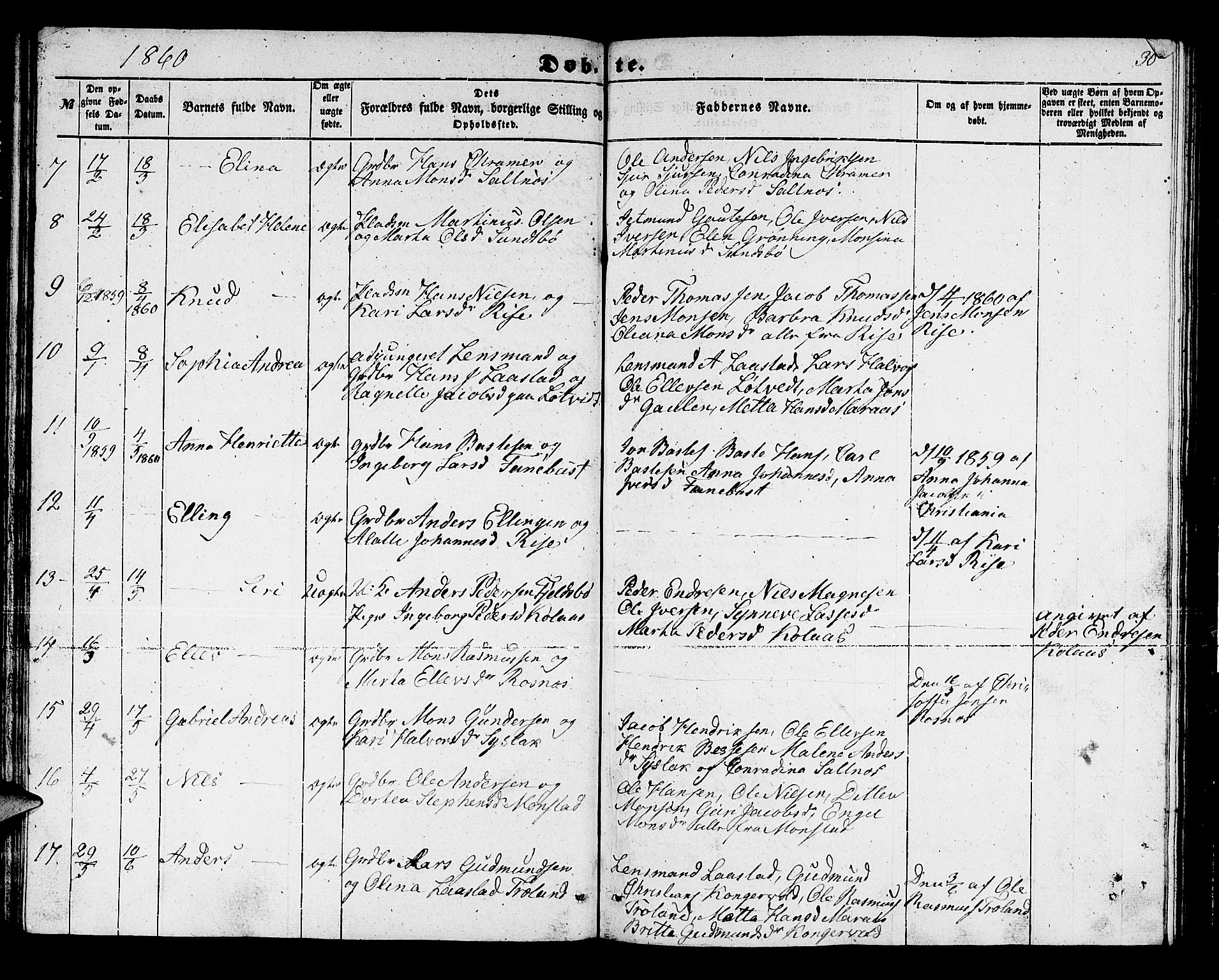 Lindås Sokneprestembete, SAB/A-76701/H/Hab: Parish register (copy) no. B 1, 1853-1866, p. 30
