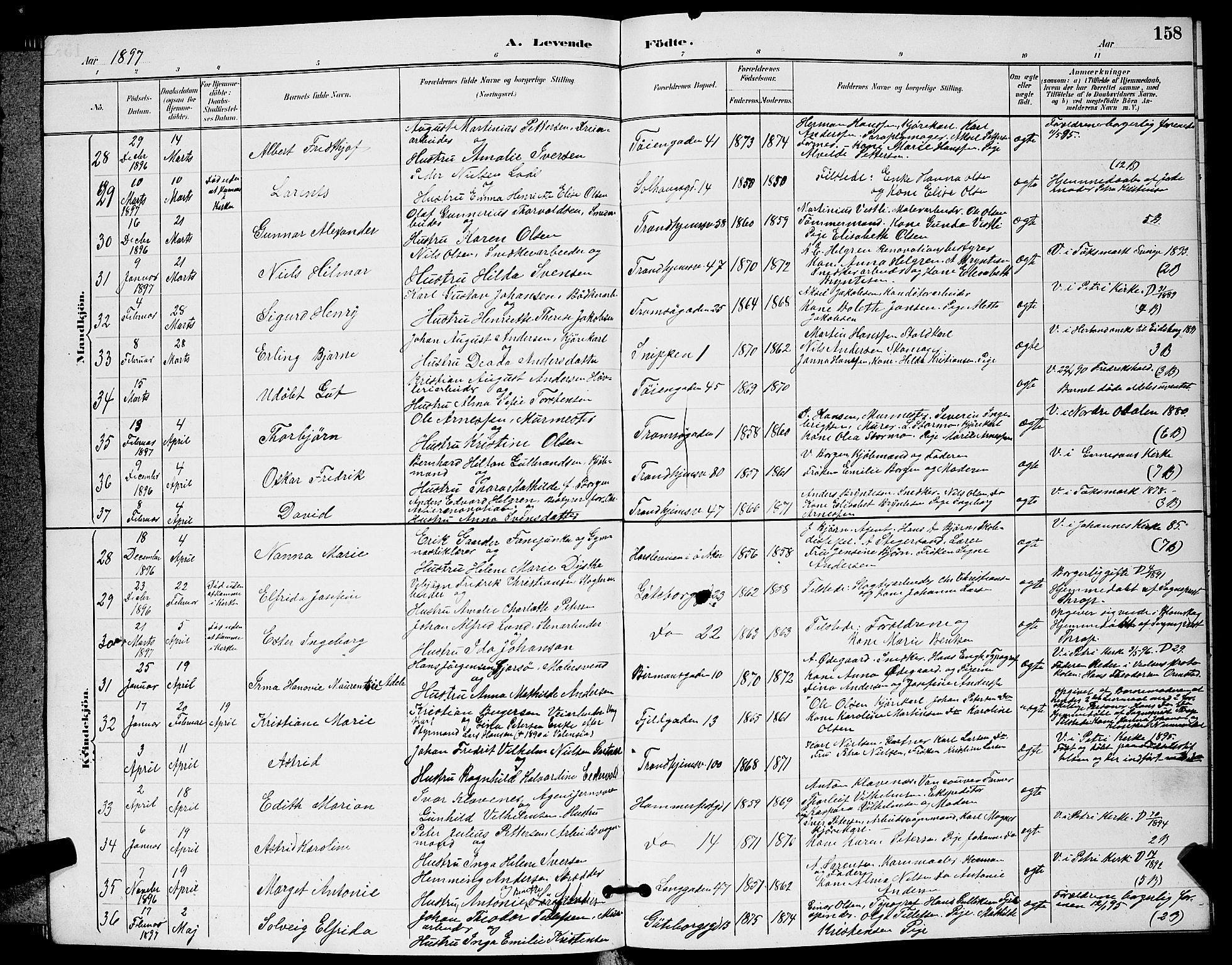 Petrus prestekontor Kirkebøker, AV/SAO-A-10872/G/Ga/L0002: Parish register (copy) no. 2, 1888-1899, p. 158